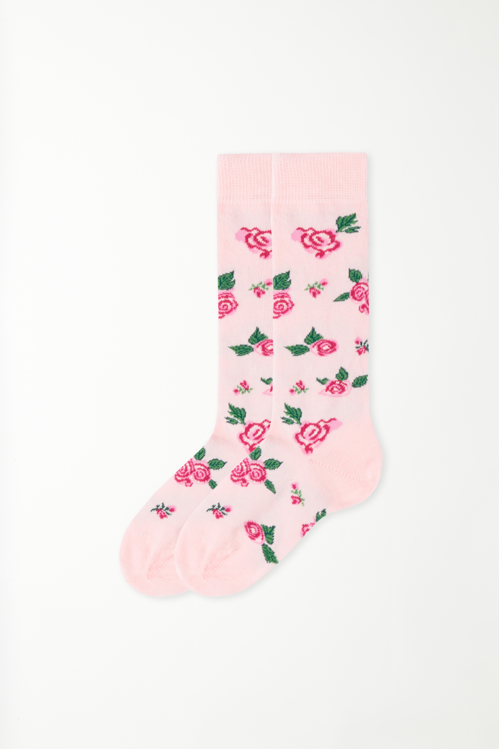 Girls’ Long Patterned Cotton Socks