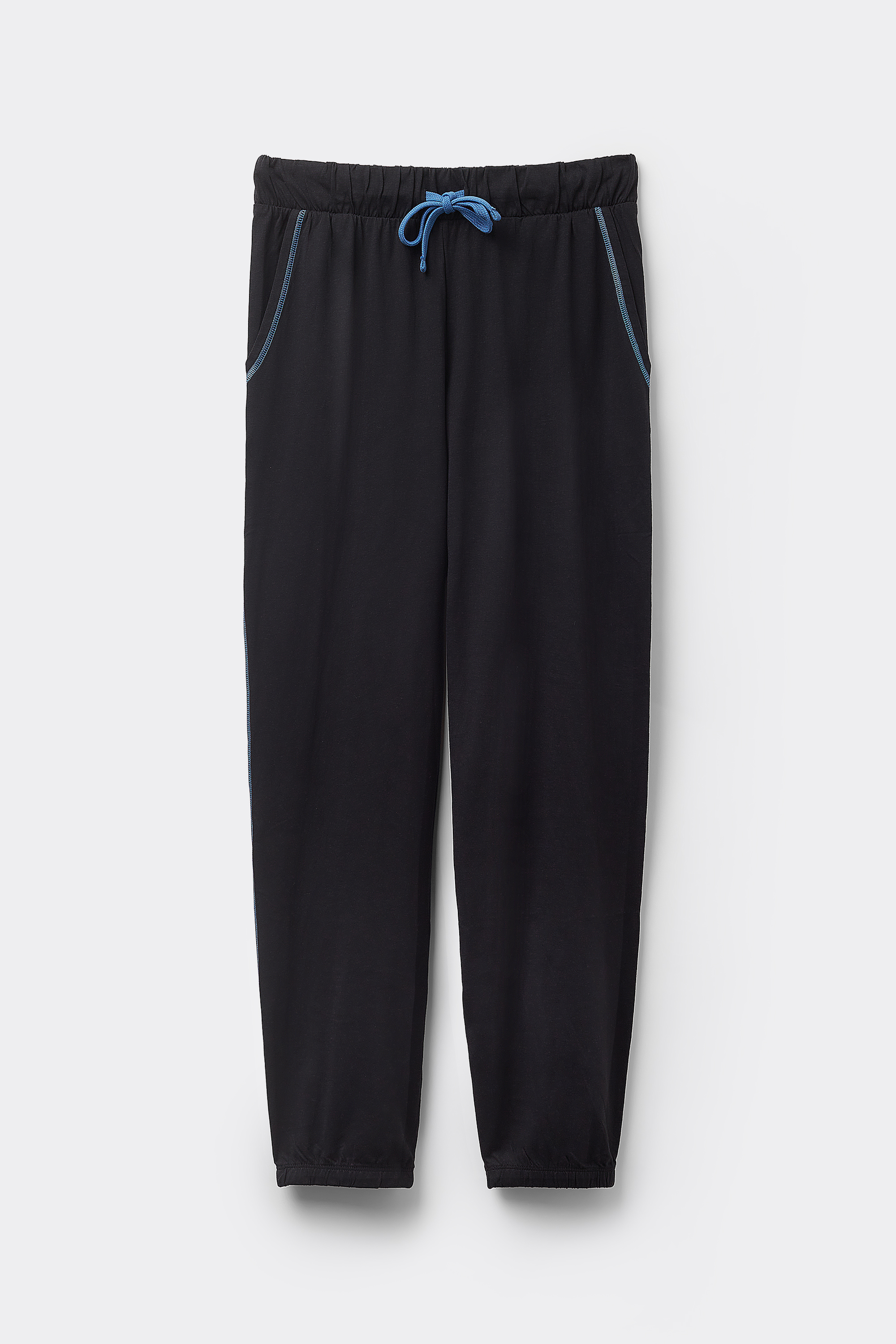 Cotton Trousers with Contrasting Seams