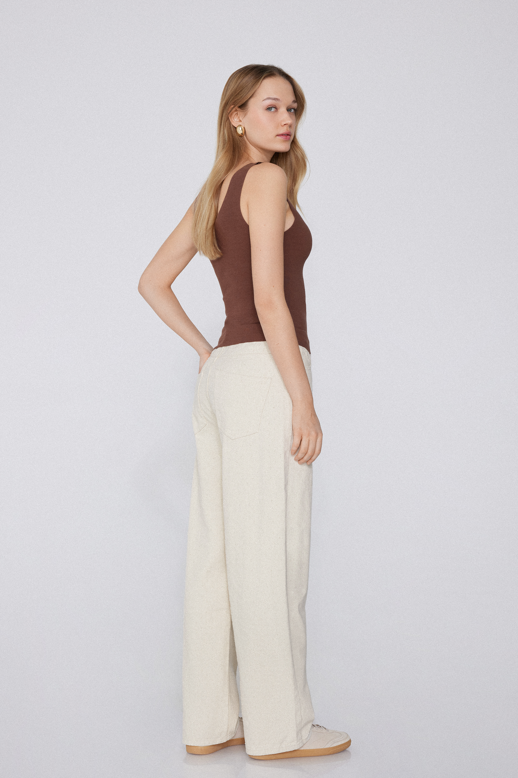 Dot Effect Wide Fit Jeans