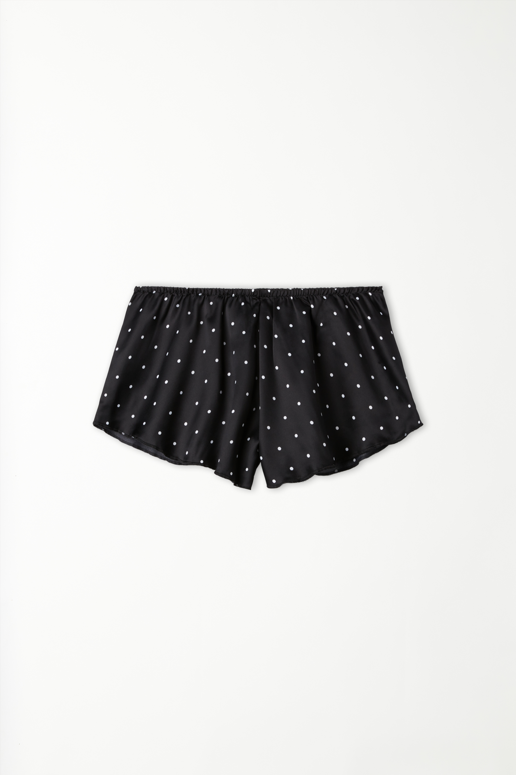 Printed Satin Shorts with Rolled Hem