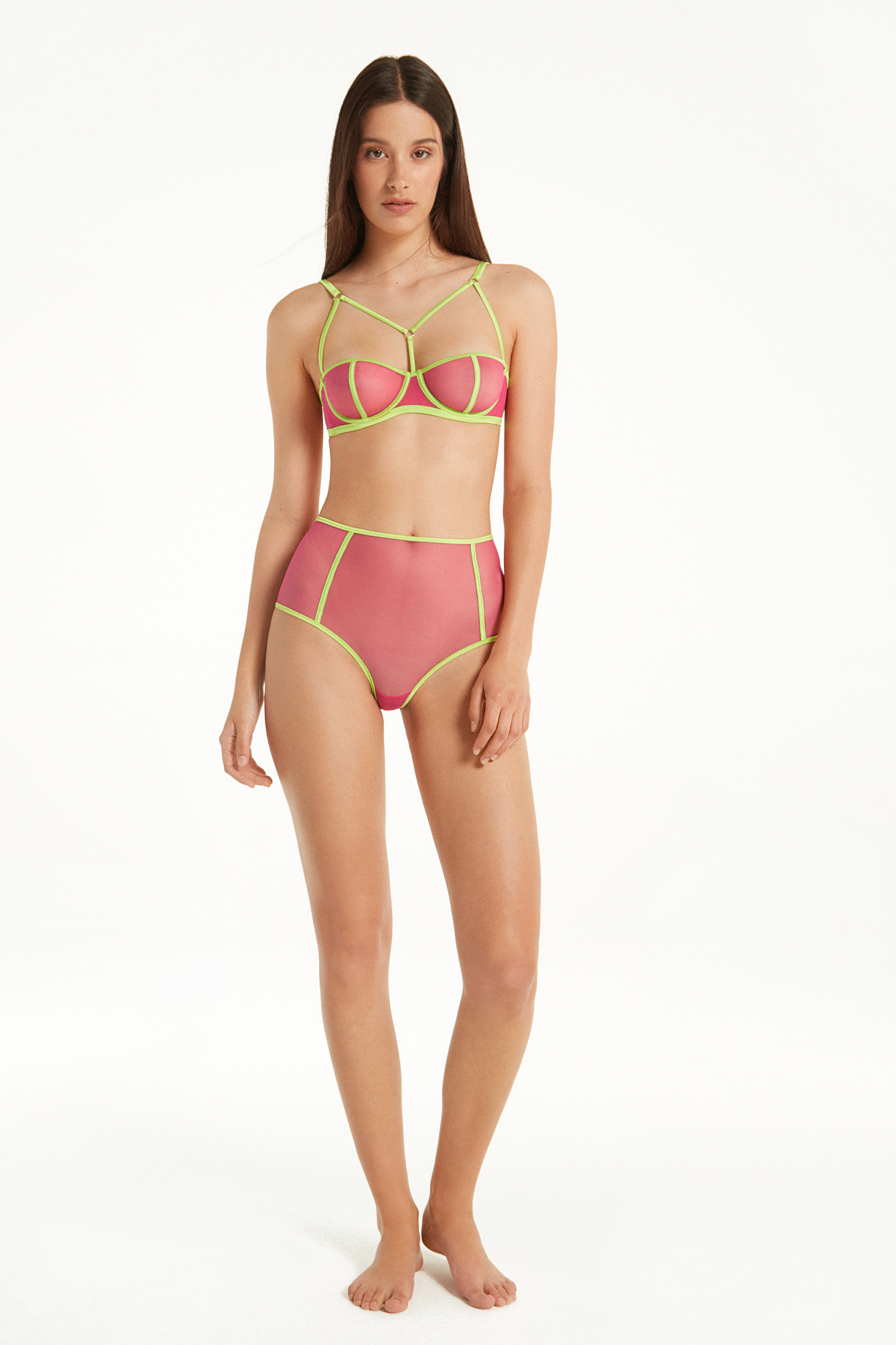 Brazilian-Culotte mit hohem Bund Colorful Tulle