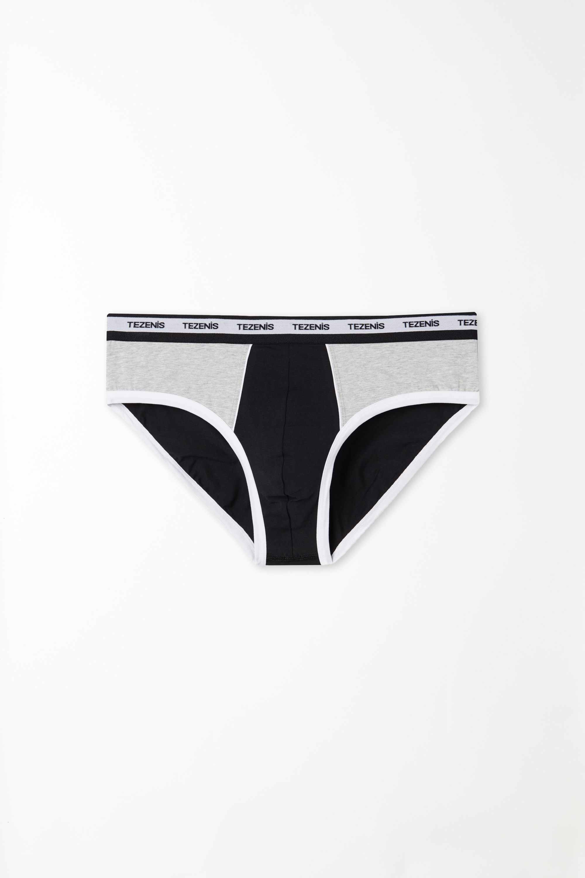 Two-tone Cotton Panties with Logoed Elastic