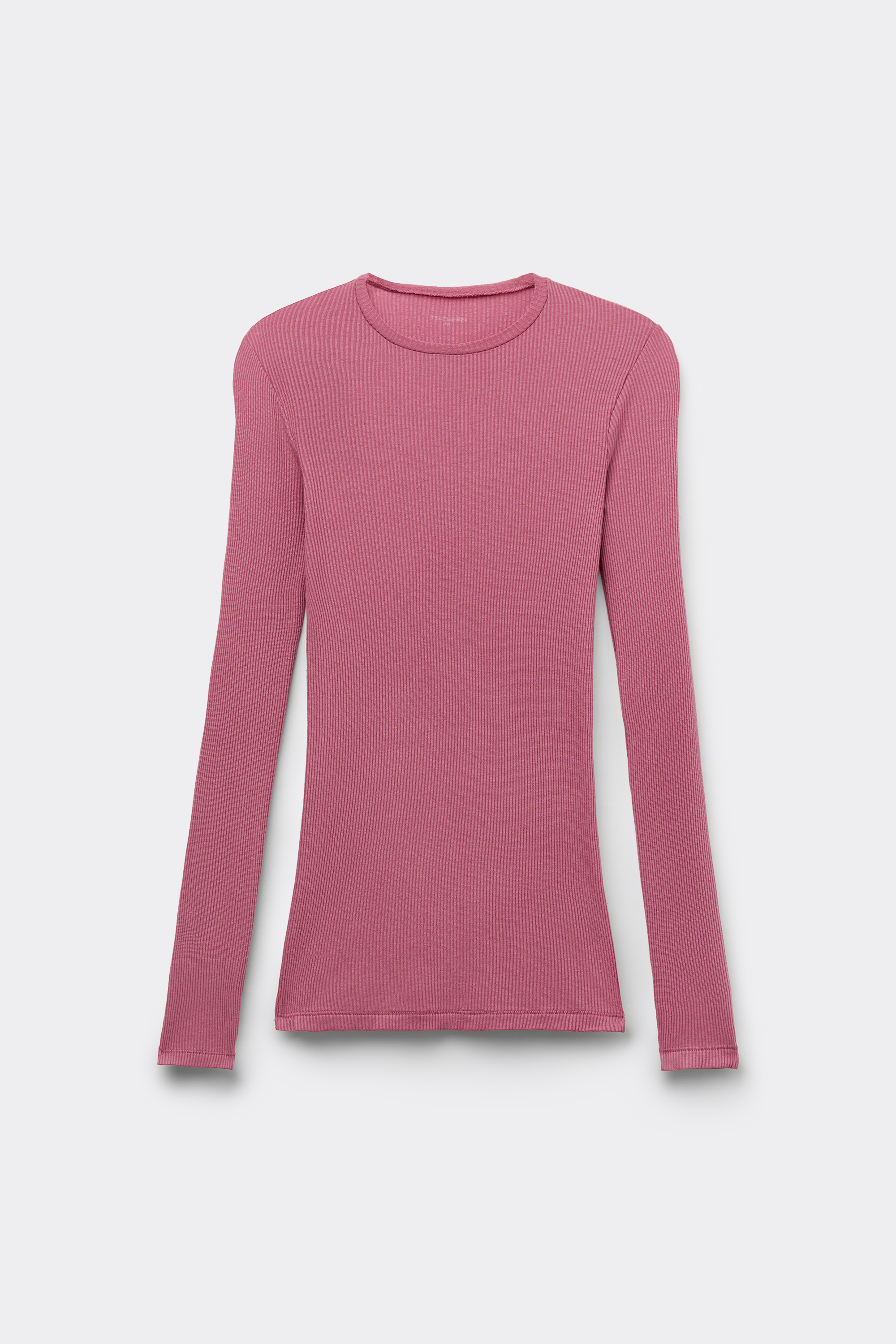 Long Sleeve Ribbed Crew Neck Top