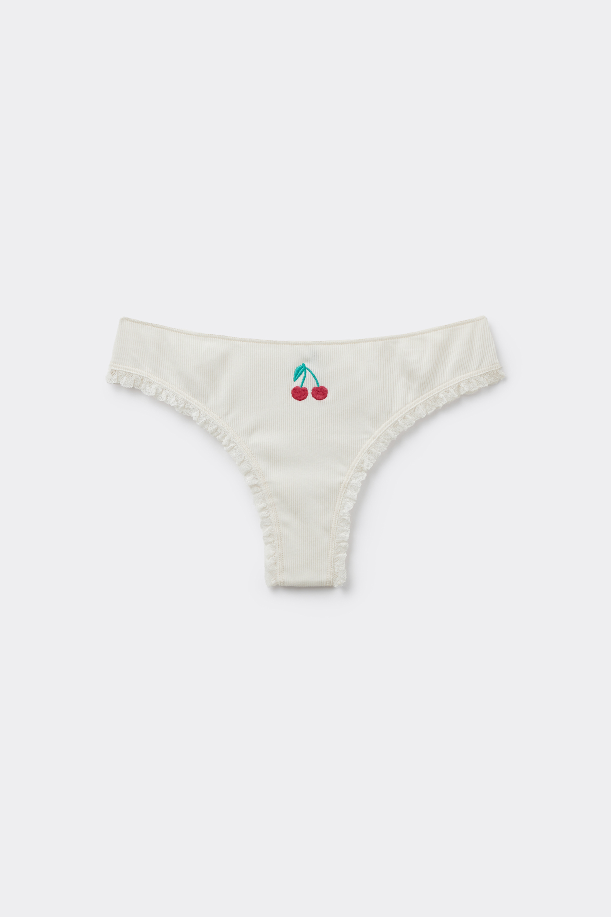 Culotte Br&eacute;silienne en Coton C&ocirc;tel&eacute; avec Broderie
