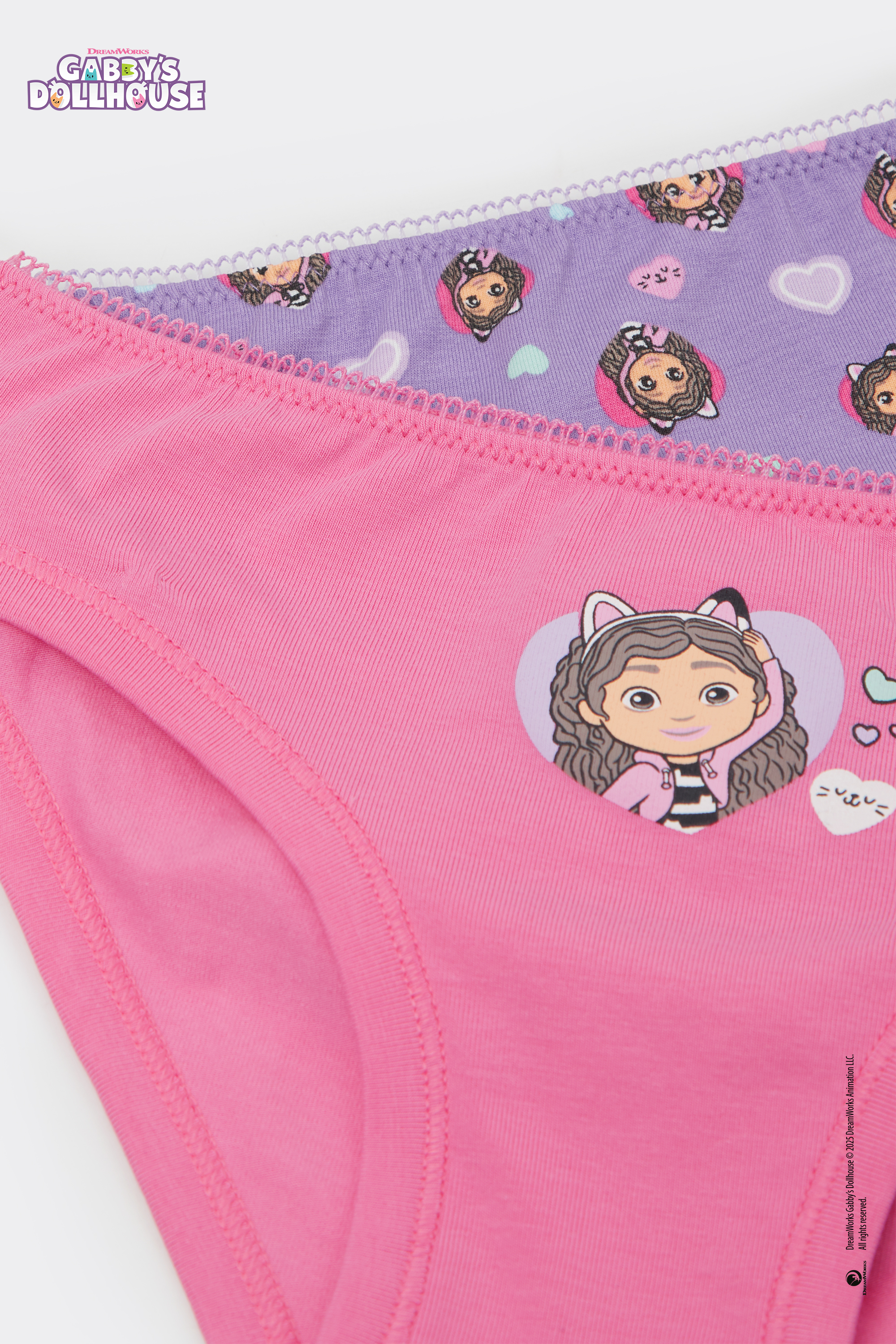 2 Slips f&uuml;r M&auml;dchen aus Baumwolle mit Gabby-Print