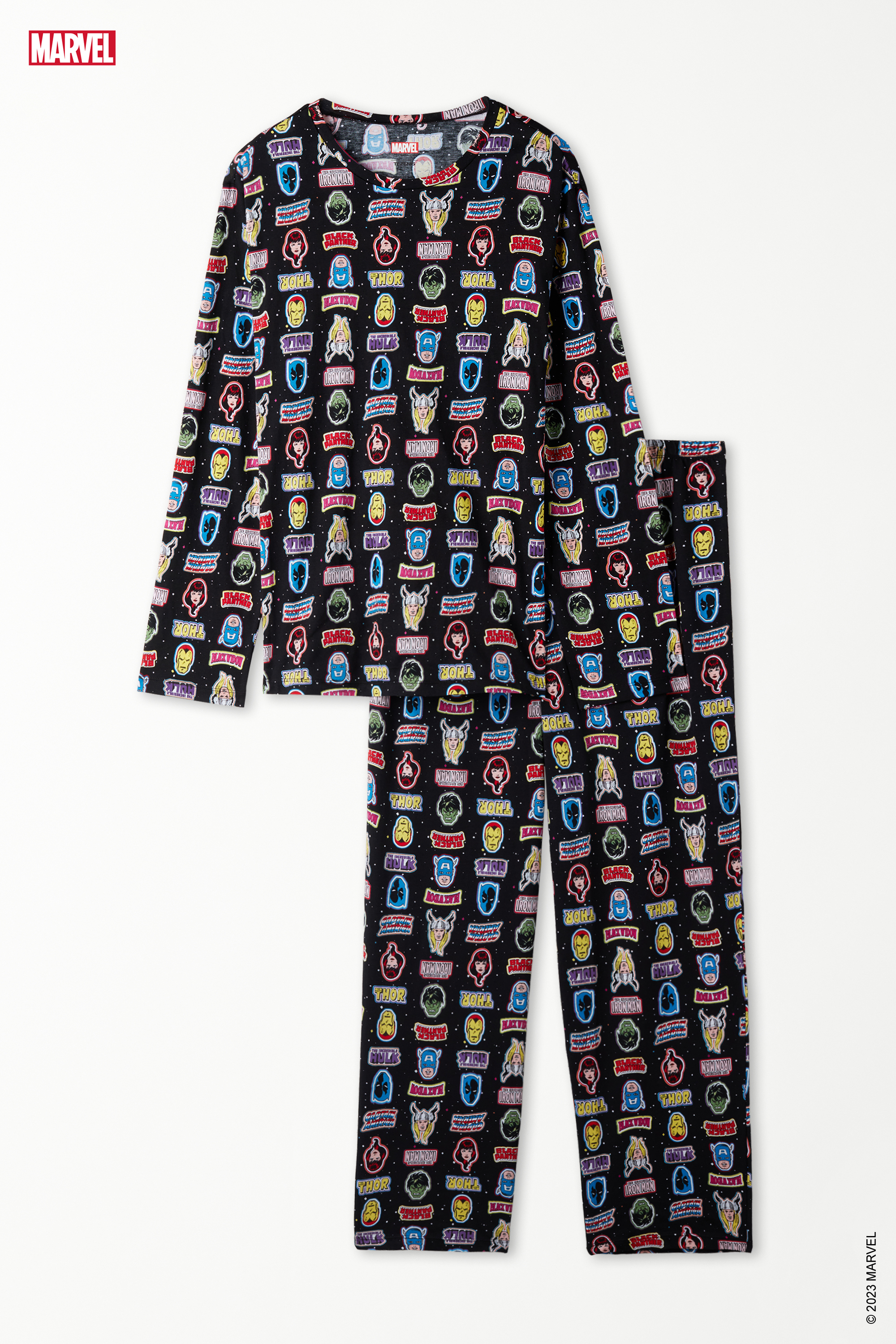 Marvel Print Long Cotton Pyjamas