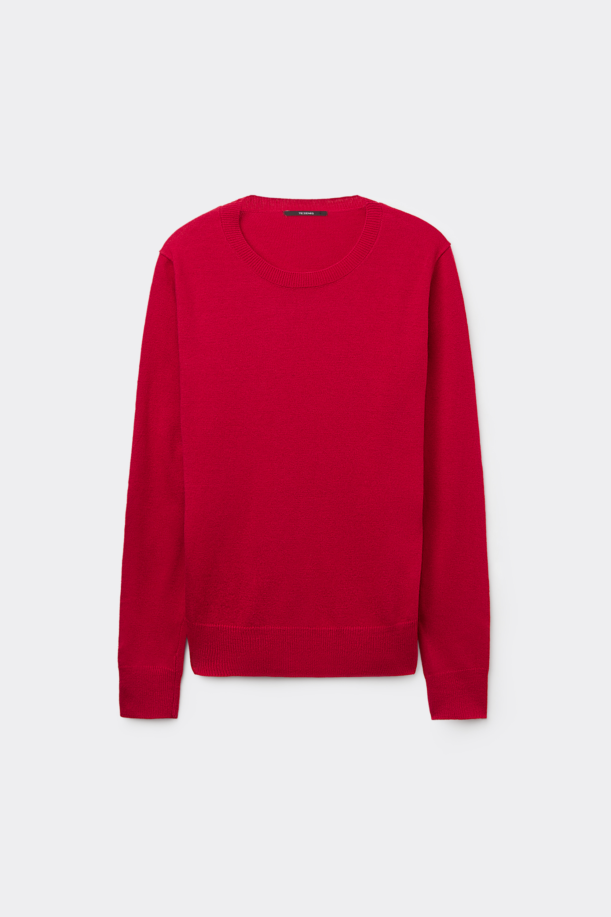 Long-Sleeved Heavy Wool Crew-Neck Sweater