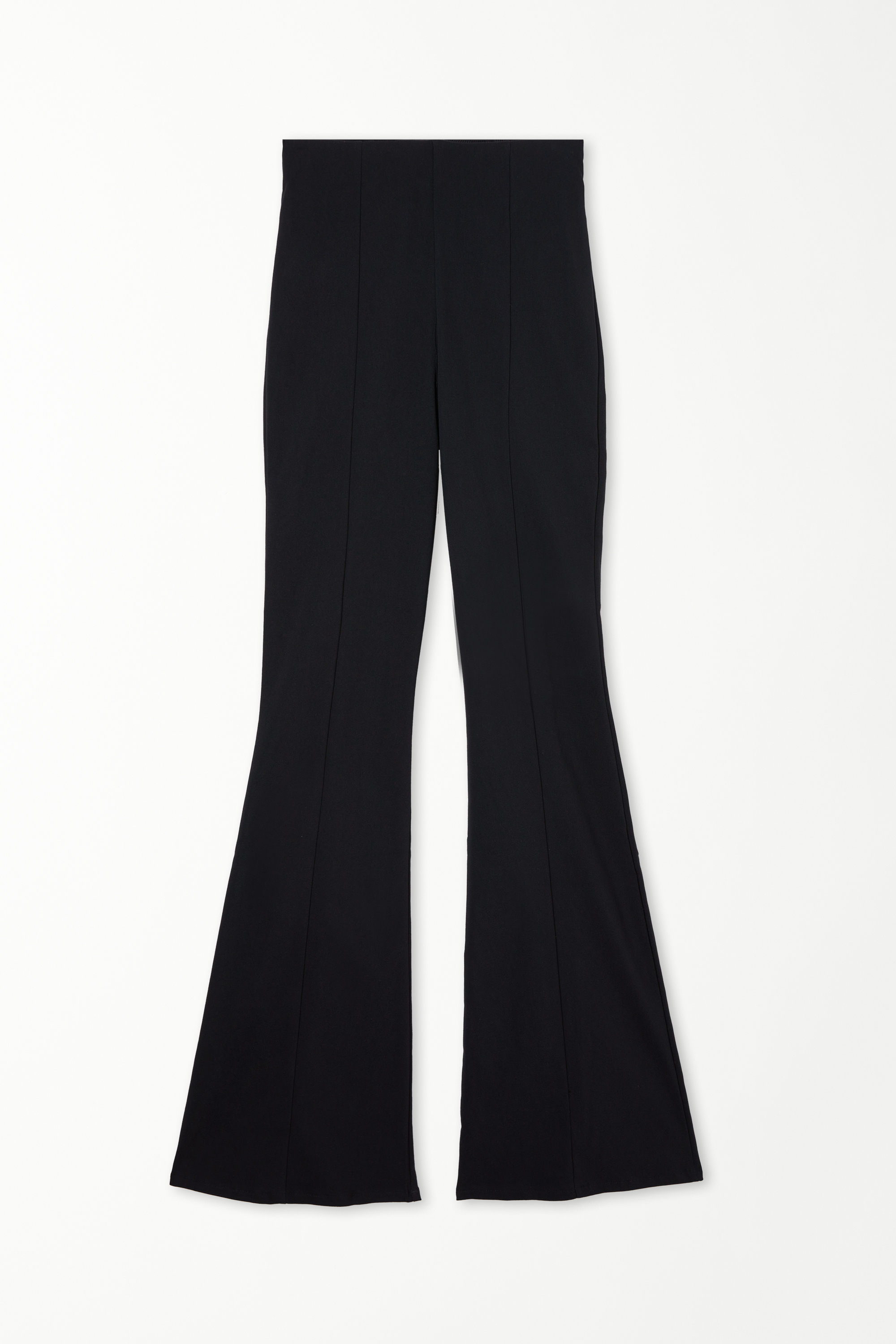 Flared Trousers in Stretch Canvas