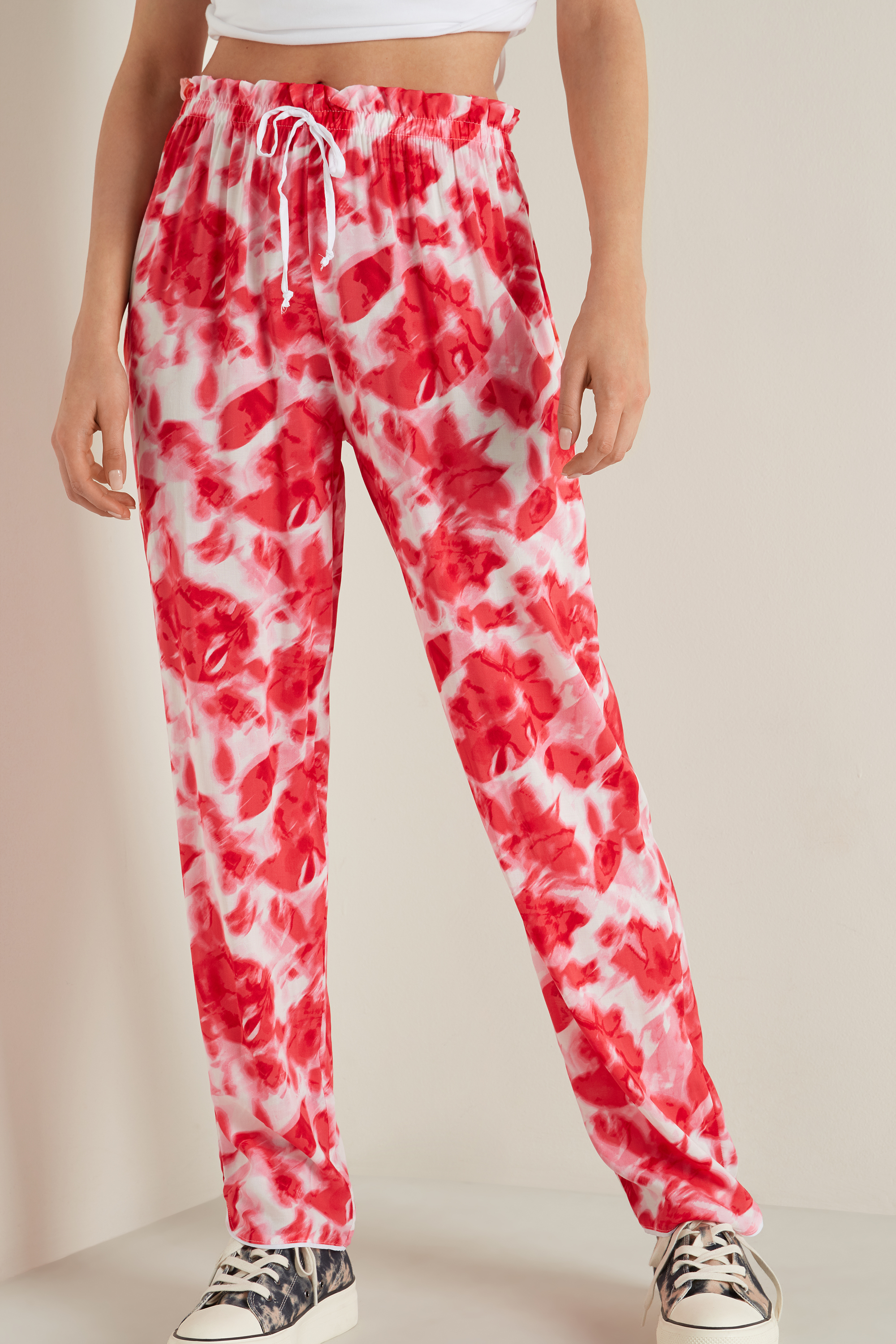 Tezenis Canvas Joggers with Piping Woman Pink Size L