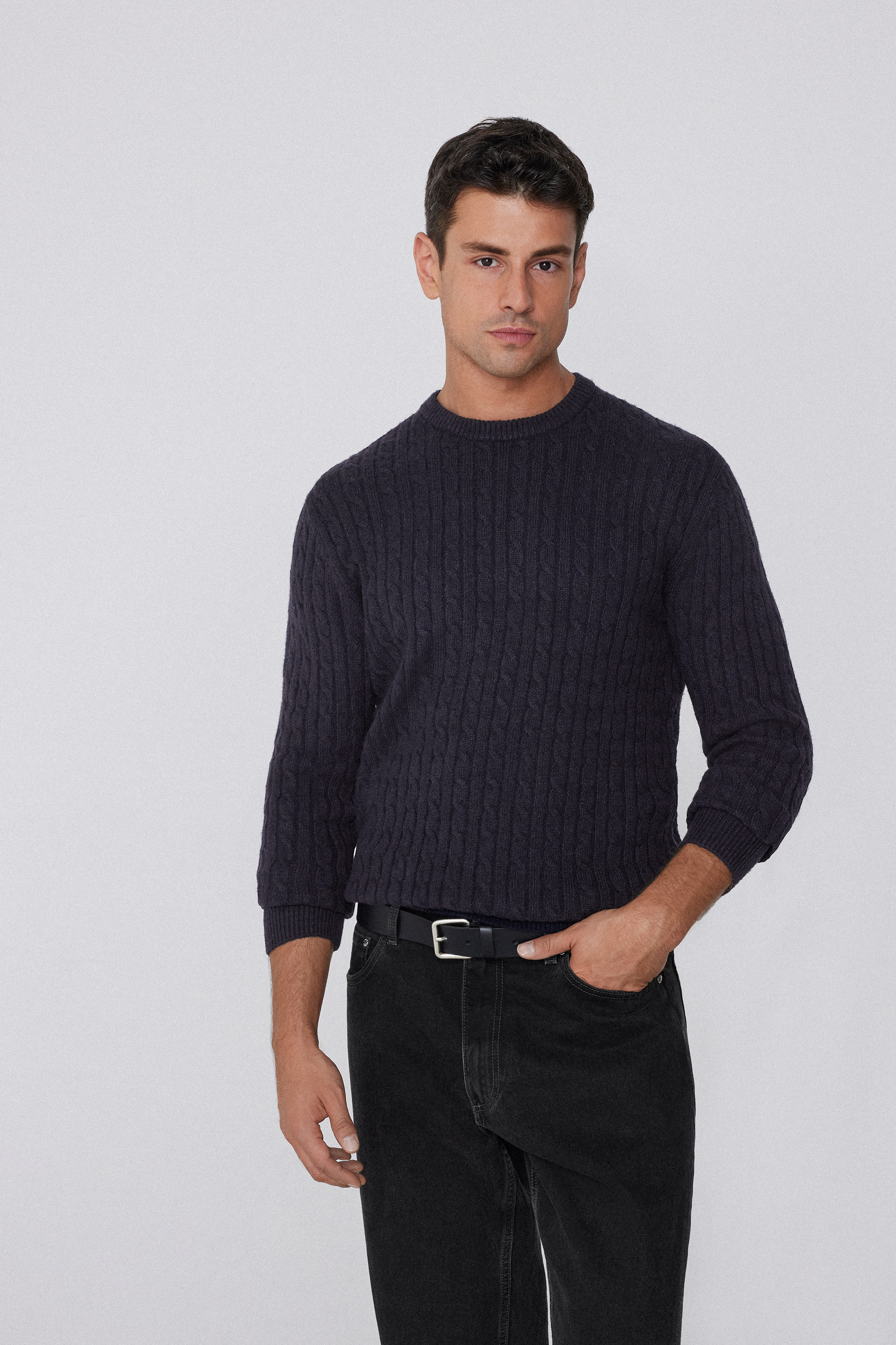 Maglia Pesante Girocollo Treccia