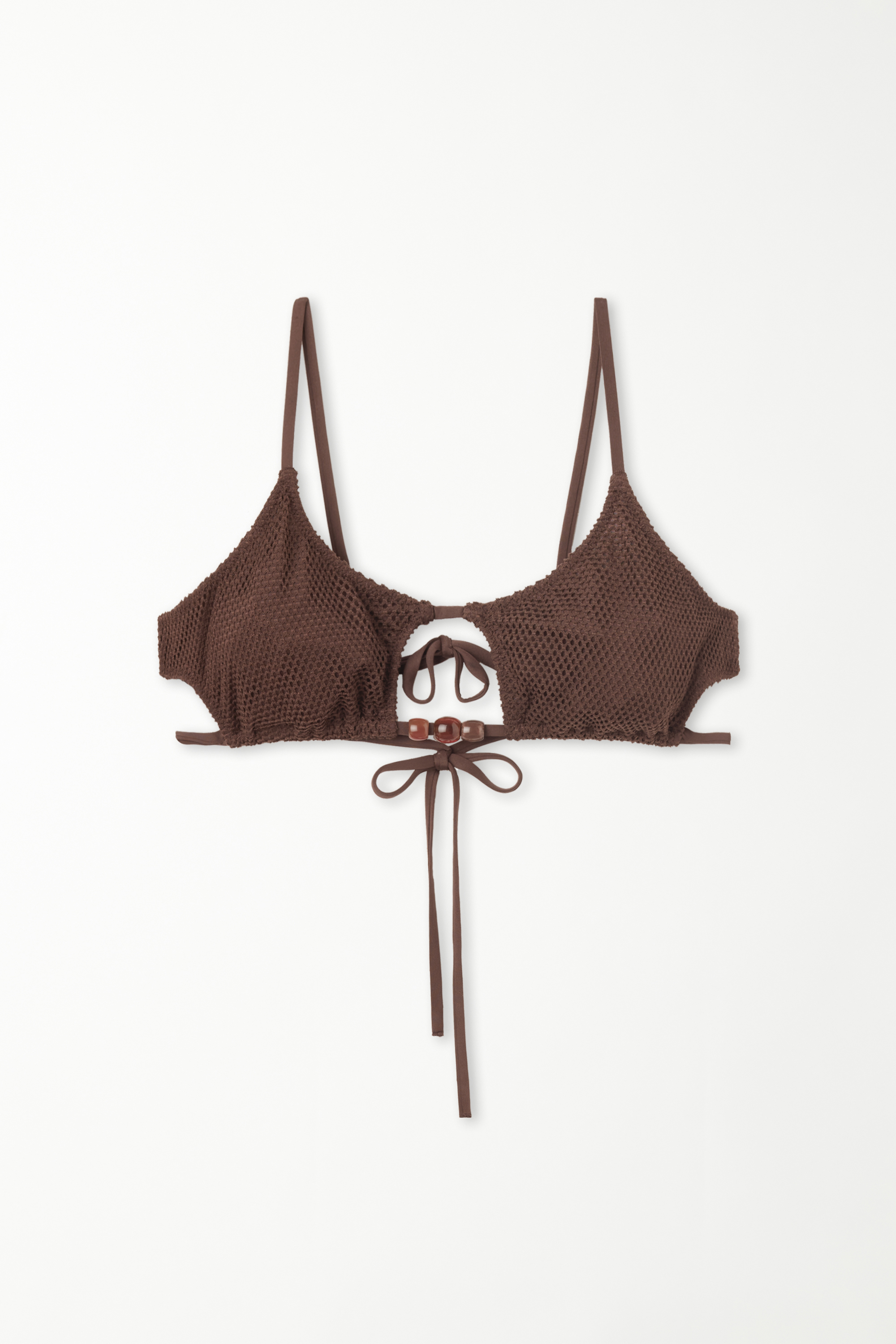 Lanzarote Net Mesh Bikini Top with Cut-Outs