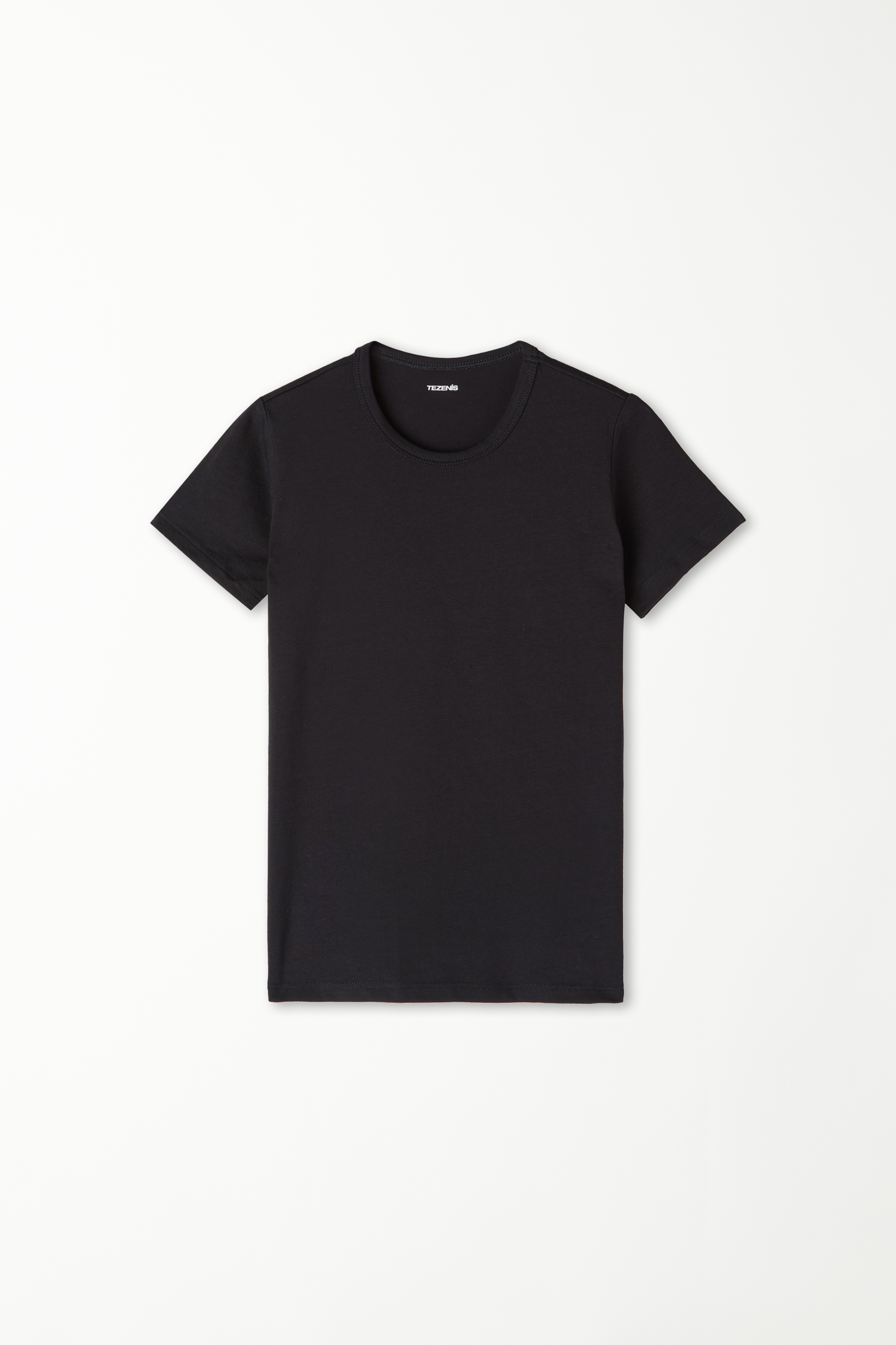 Camiseta Basic Cuello Redondo de Algodón Elástico Niños Unisex