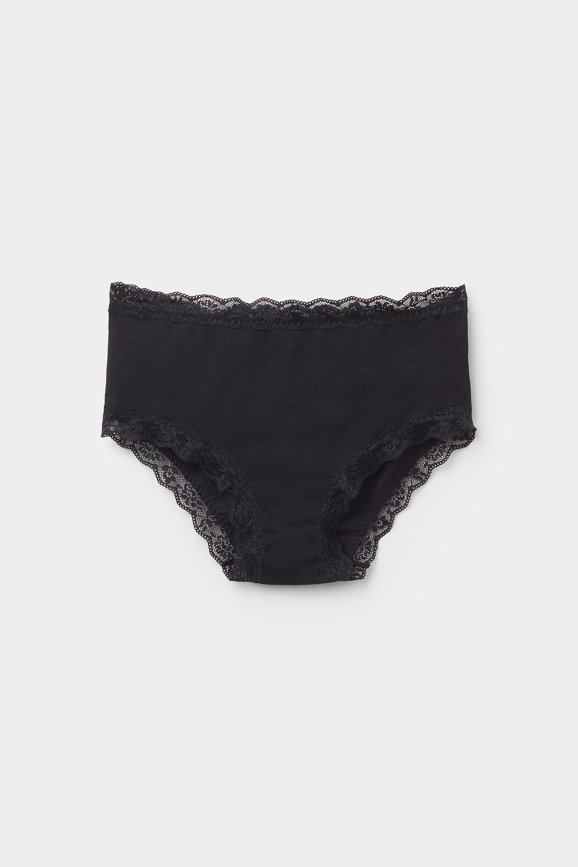 Cotton and Lace High-Waist Knickers