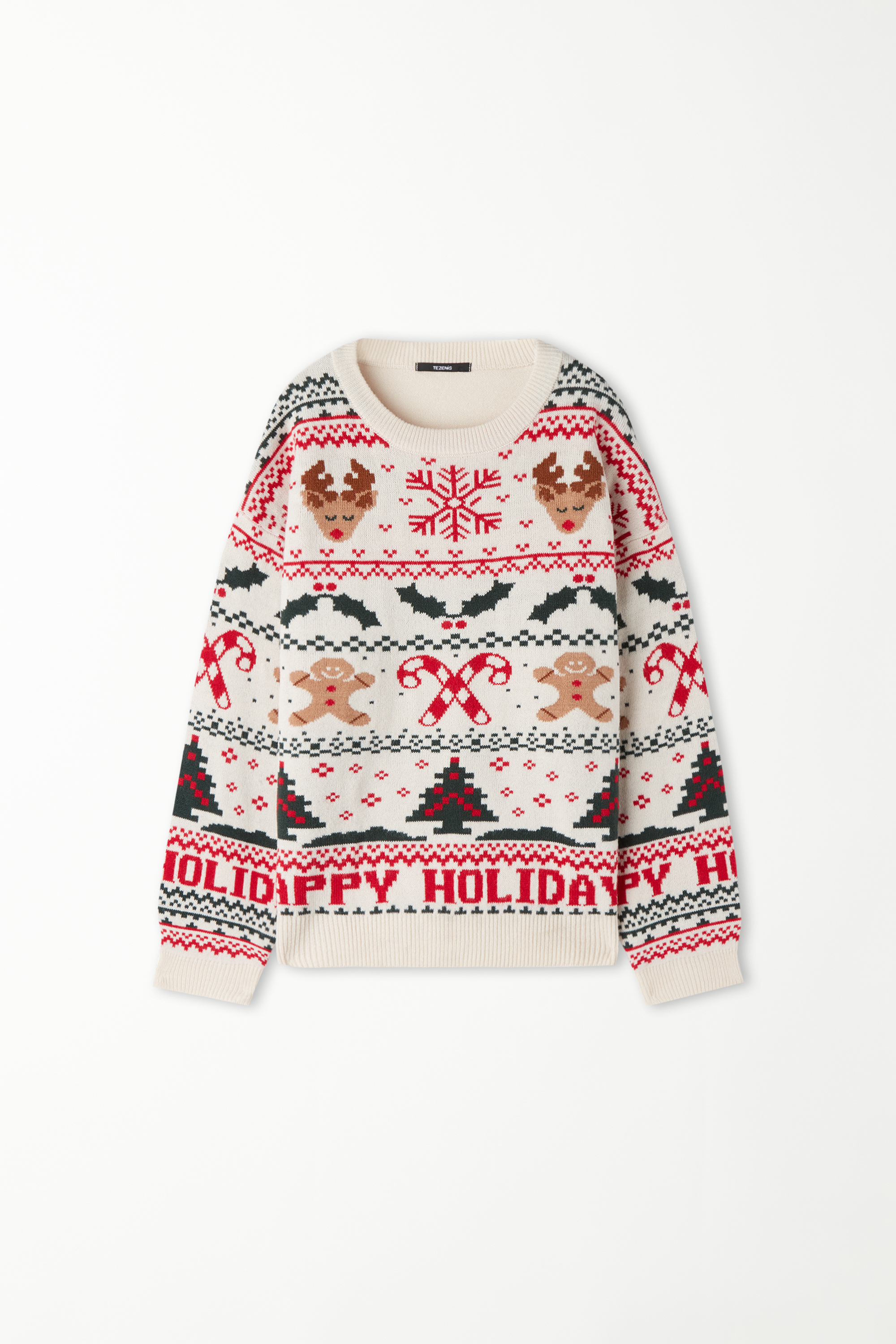 Kids’ Unisex Rounded Neck Sweater with Christmas Print