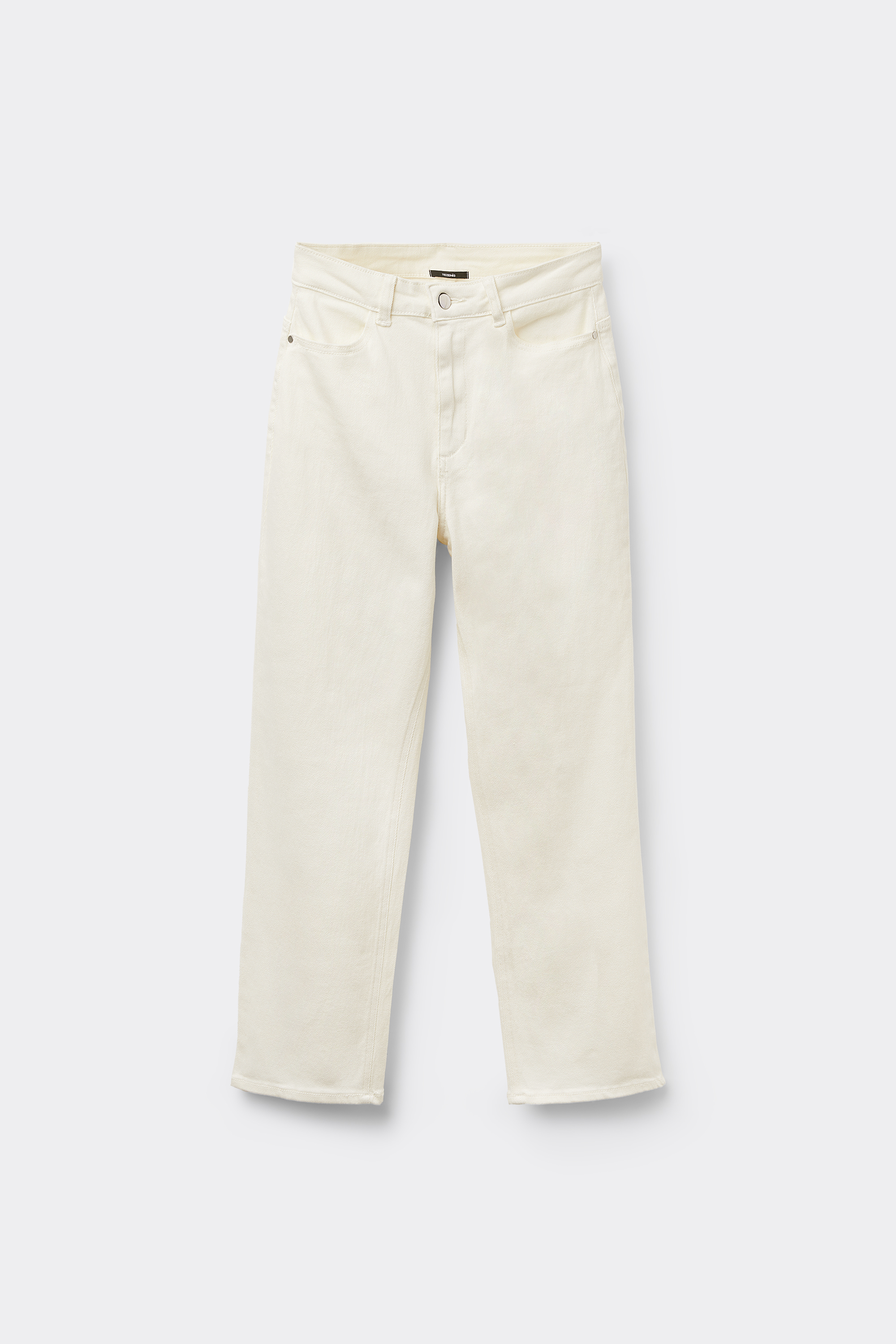 Gerade Jeans aus Denim mit hohem Bund und Taschen