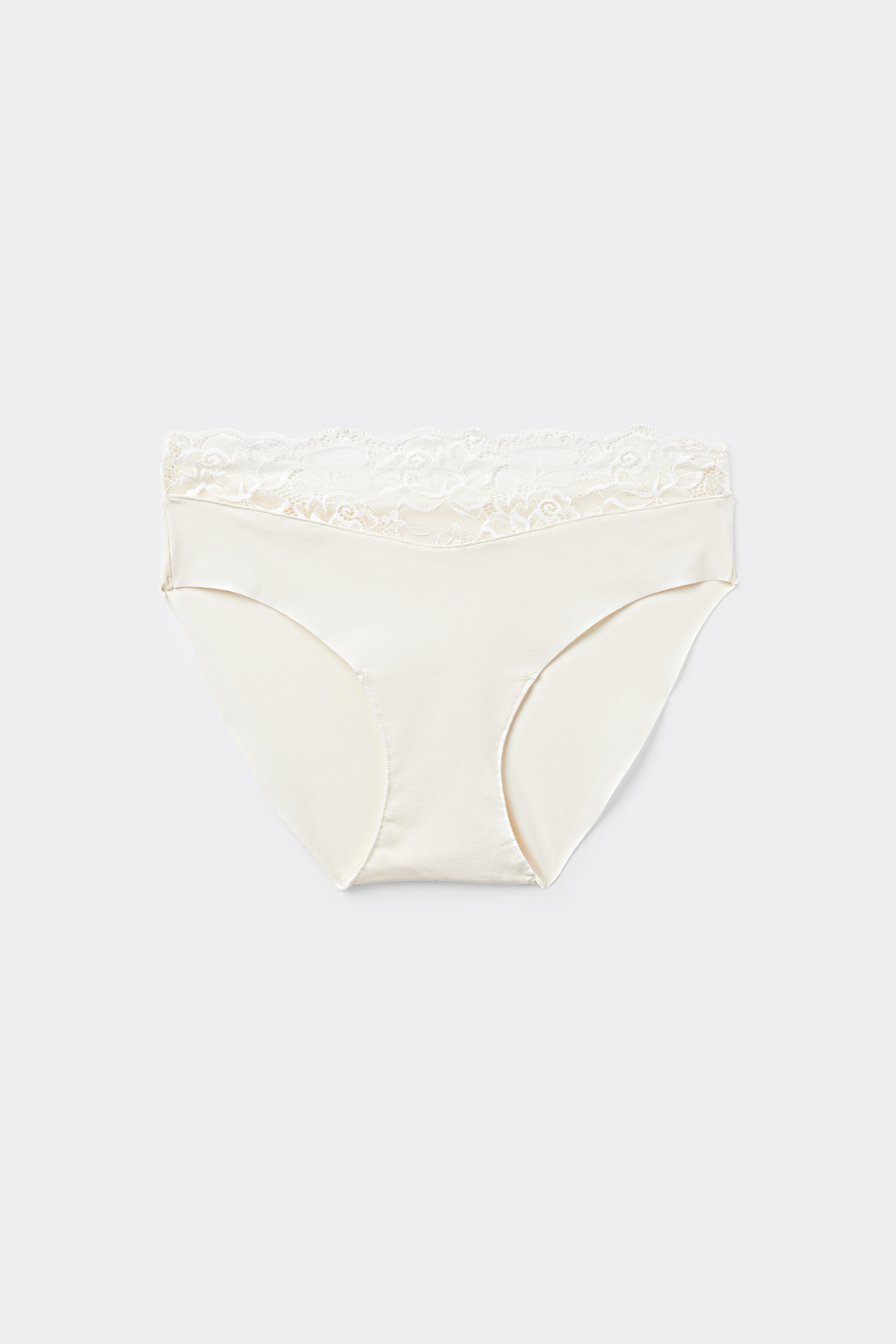 Laser-Cut Microfiber Panties with Lace