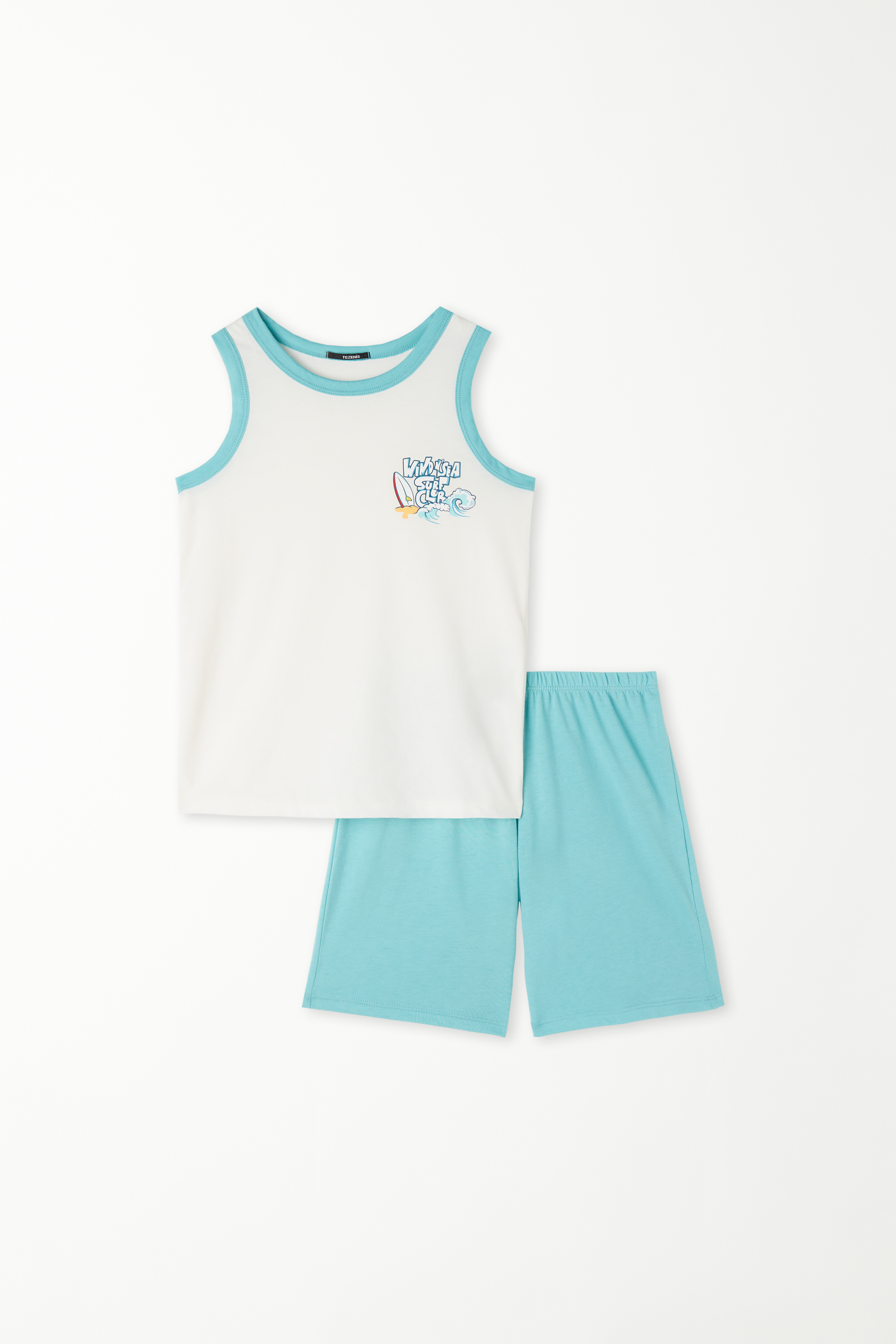 Boys’ Printed Cotton Vest and Shorts Set