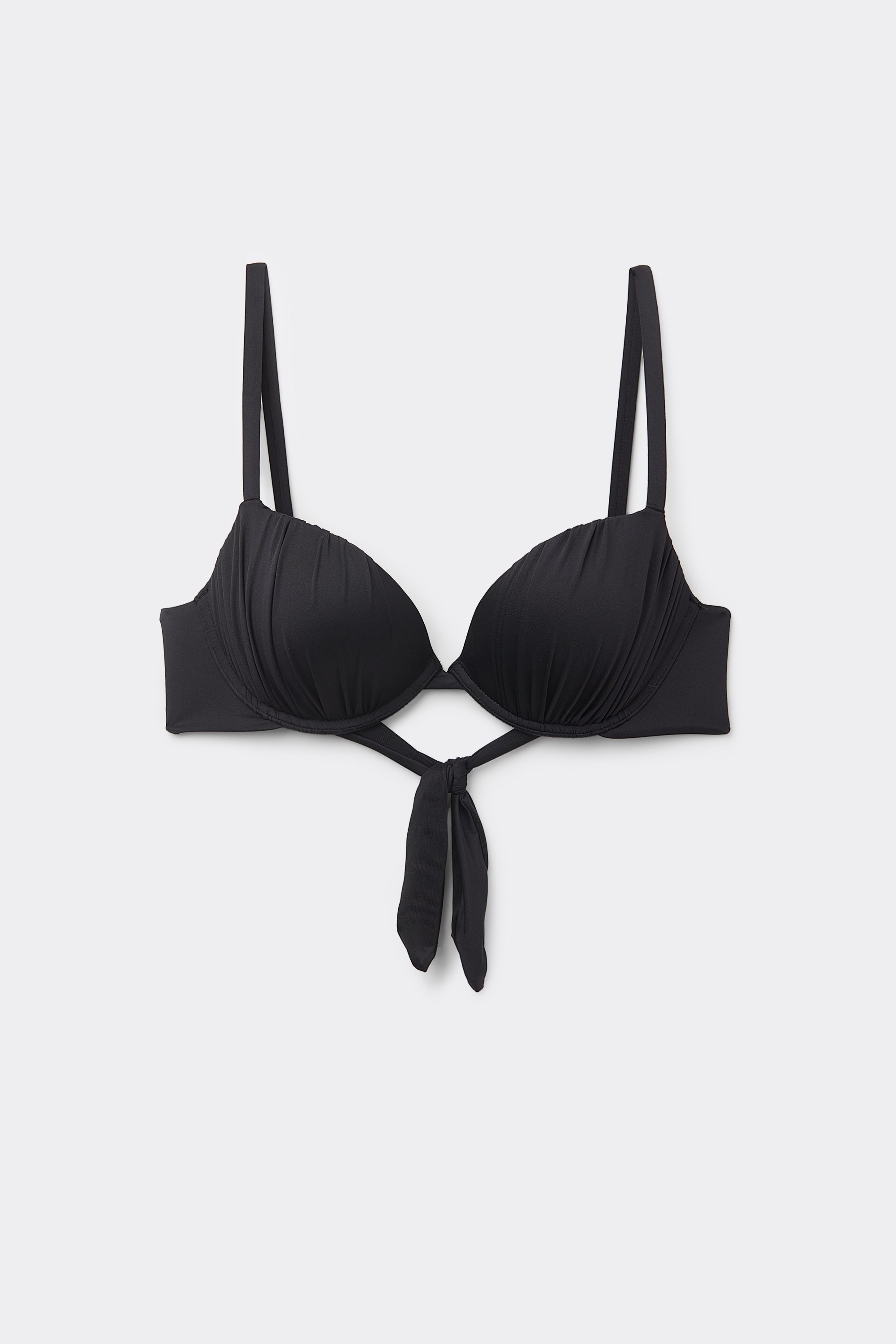 Push-up-Bikinioberteil mit abgestuften Cups und Raffung recycelt