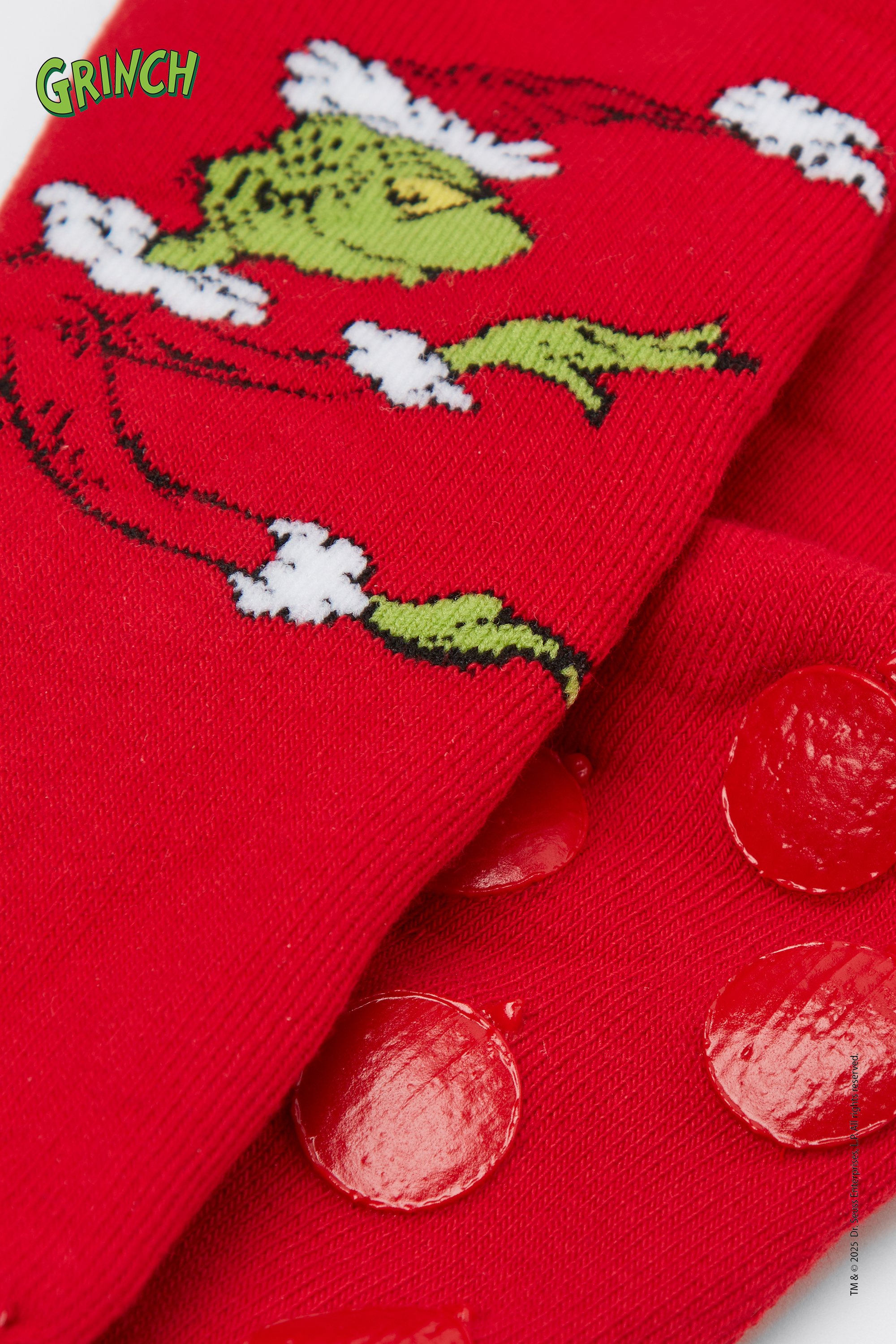 Unisex Kids’ Short Non-Slip Grinch Print Socks