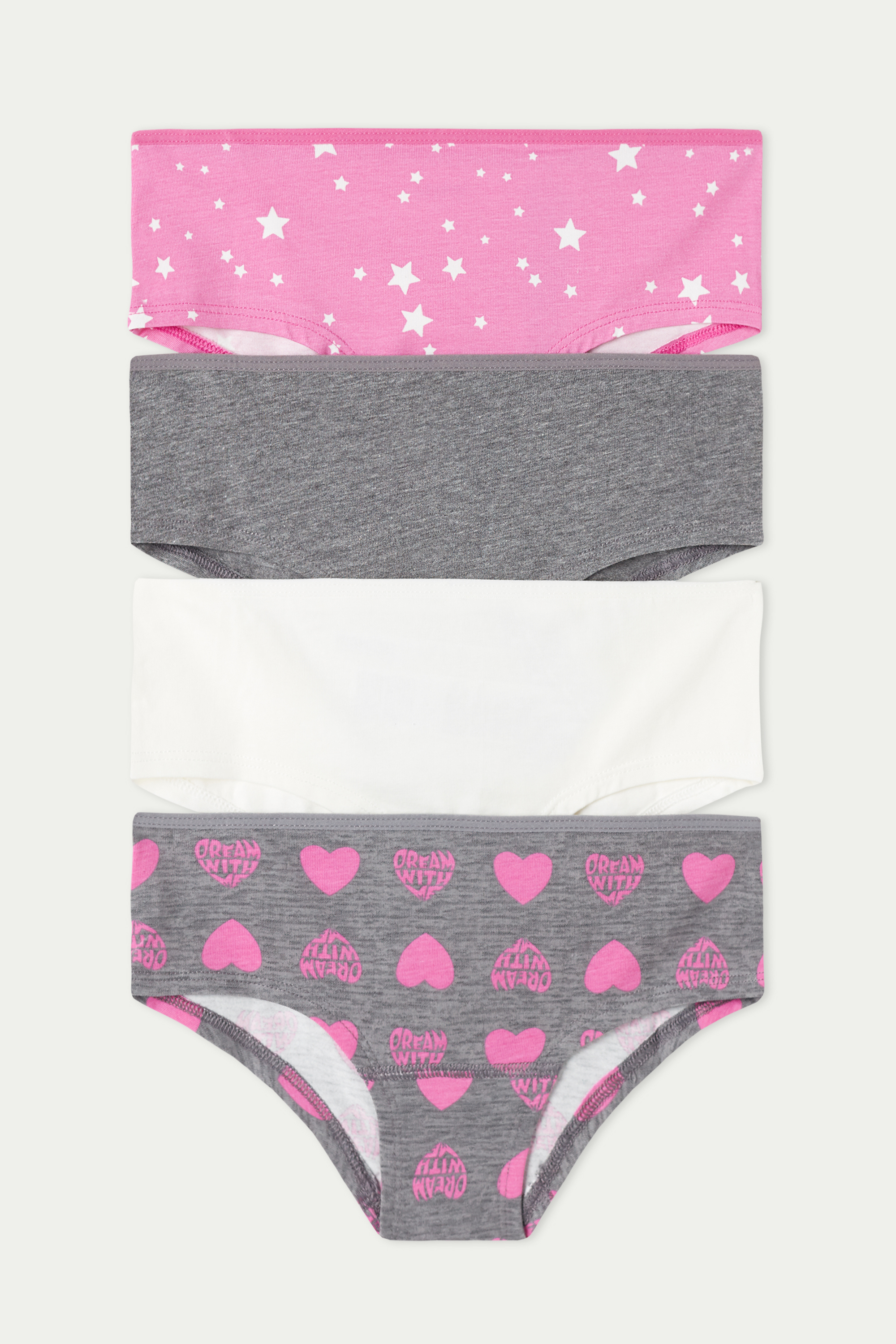 Pack 4 Culotte in Cotone con Stampa Fantasia Bambina Tezenis Donna Abbigliamento Intimo Mutande Culotte 