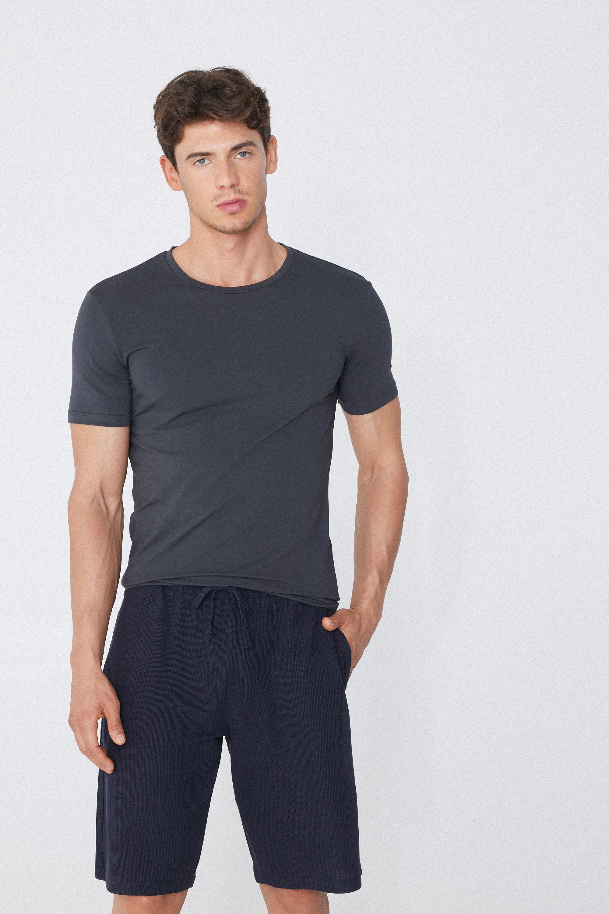 T-Shirt in Cotone Elasticizzato