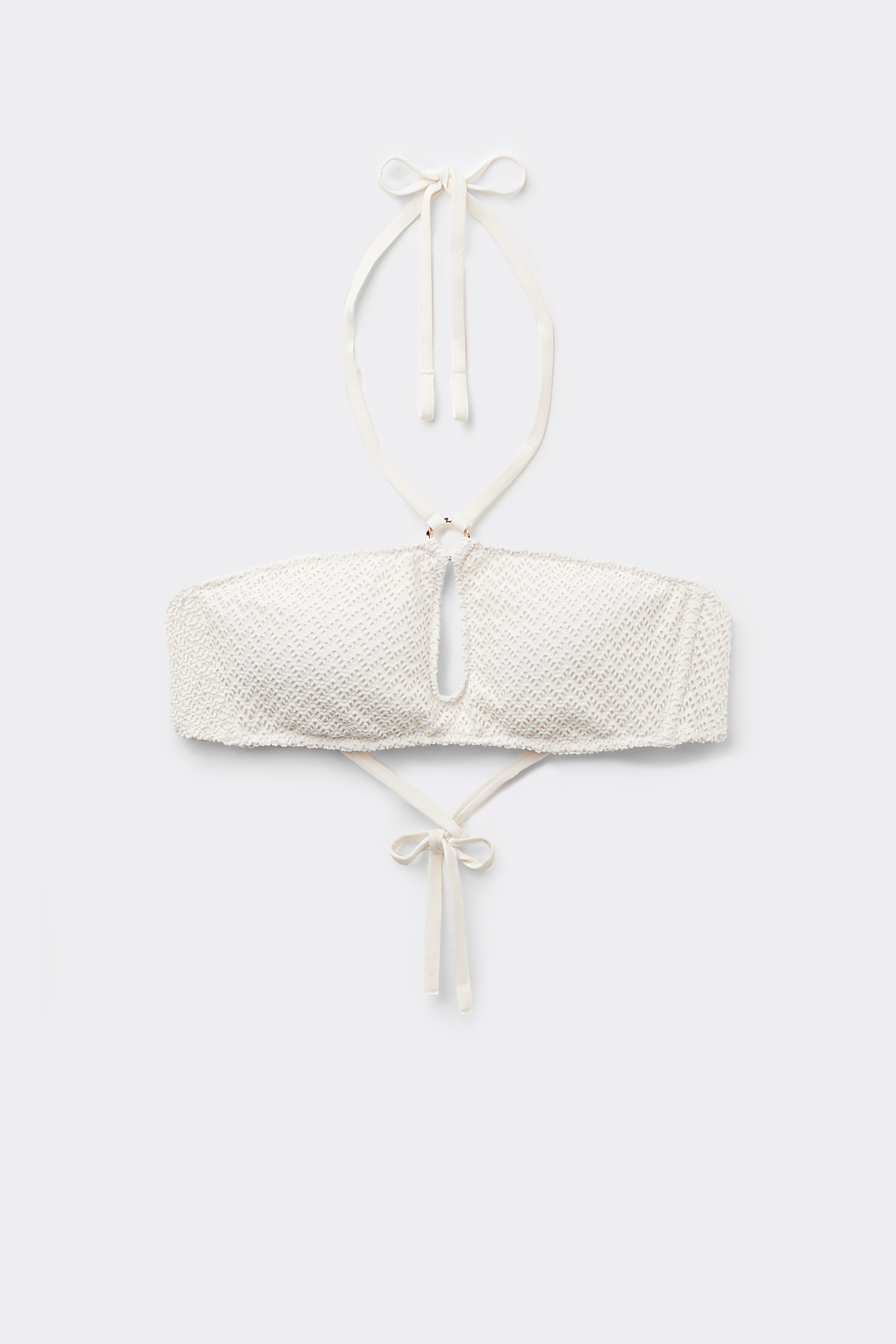 Precious Net Cut-Out Bikini Top with Removable Padding