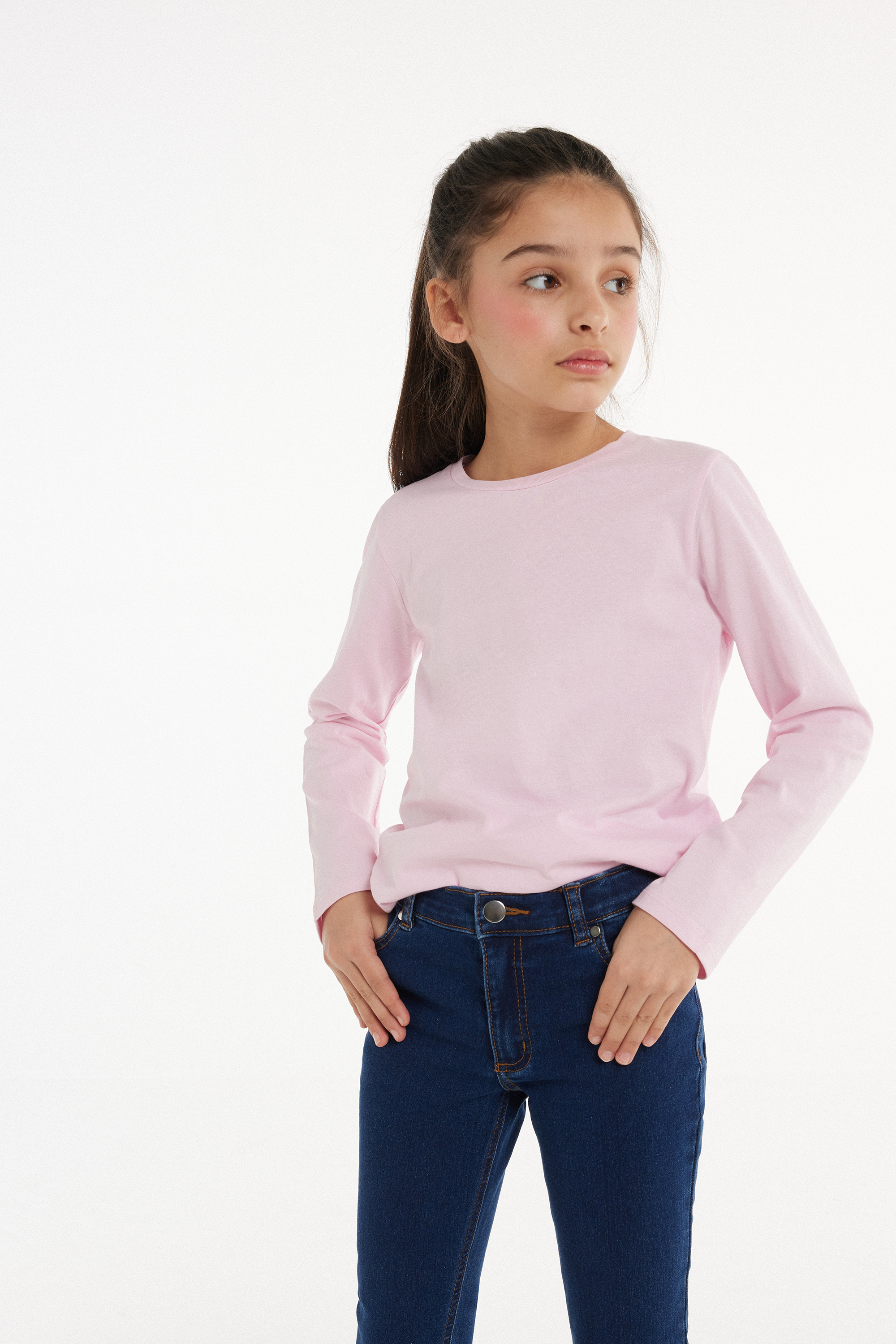 Bawełniana Bluzka Basic z Długim Rękawem dla Dzieci Unisex