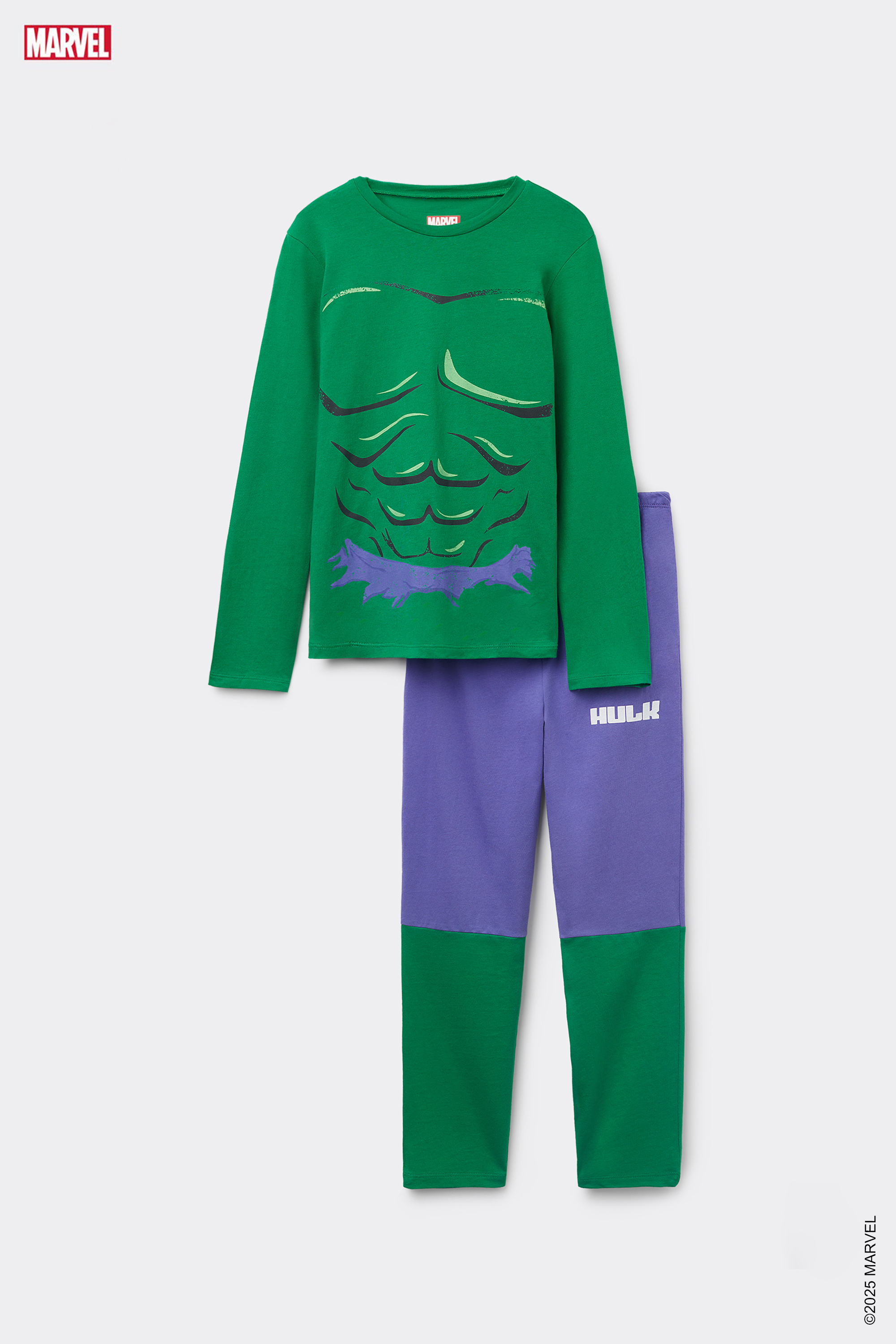 Pigiama Lungo Cotone Stampa Hulk