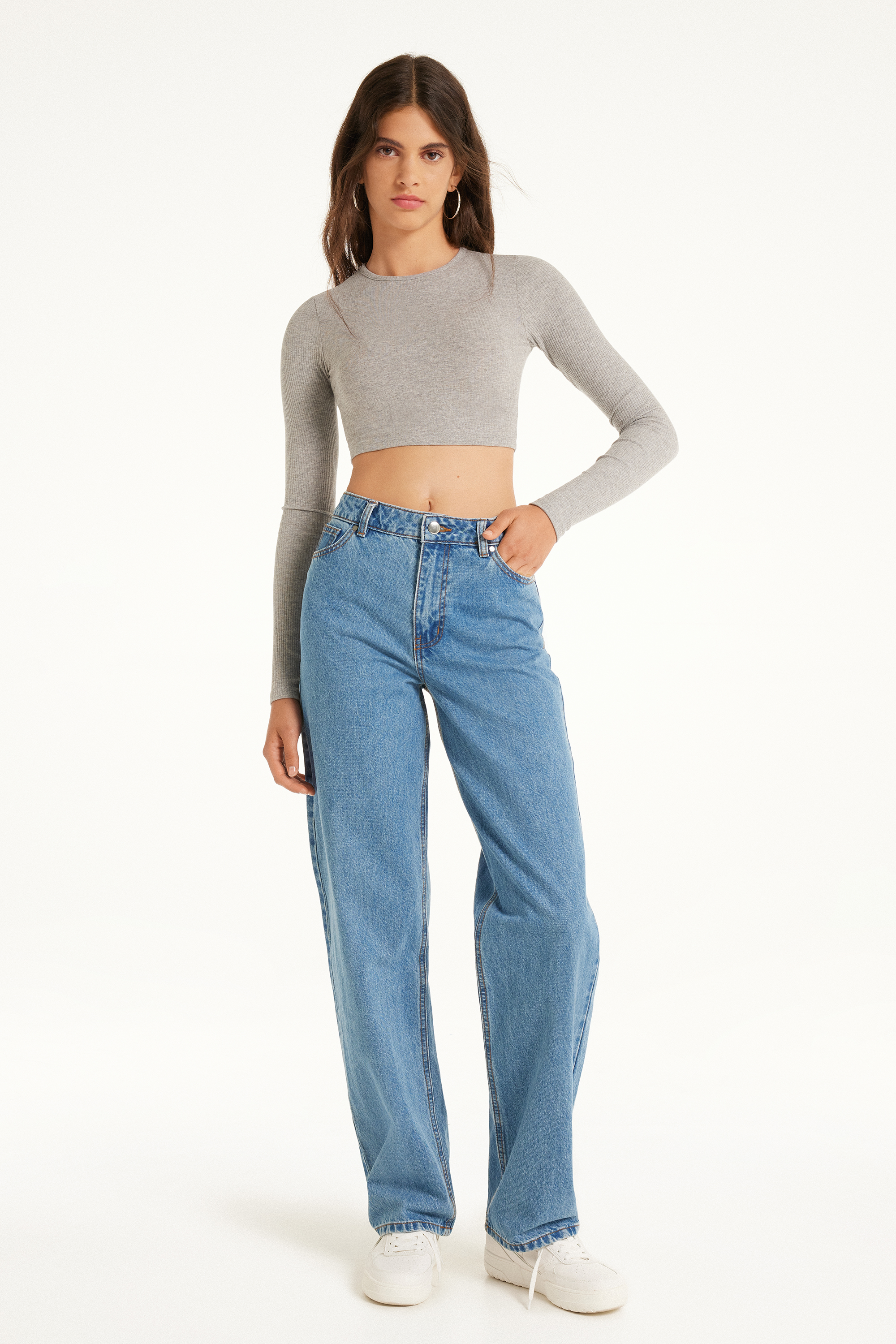 Straight-Leg Jeans with Pockets