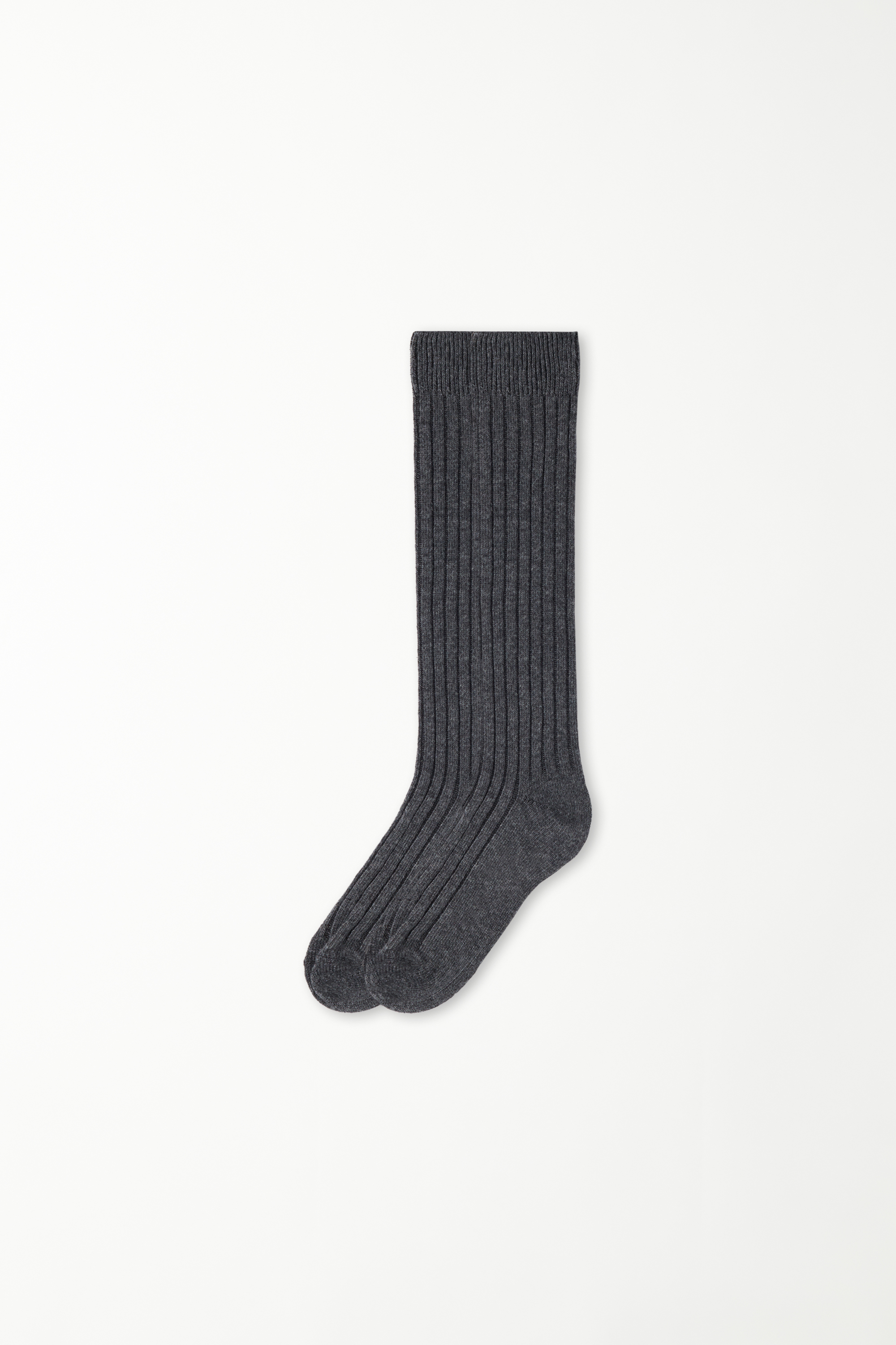 Lange Socken aus warmem Rippstoff