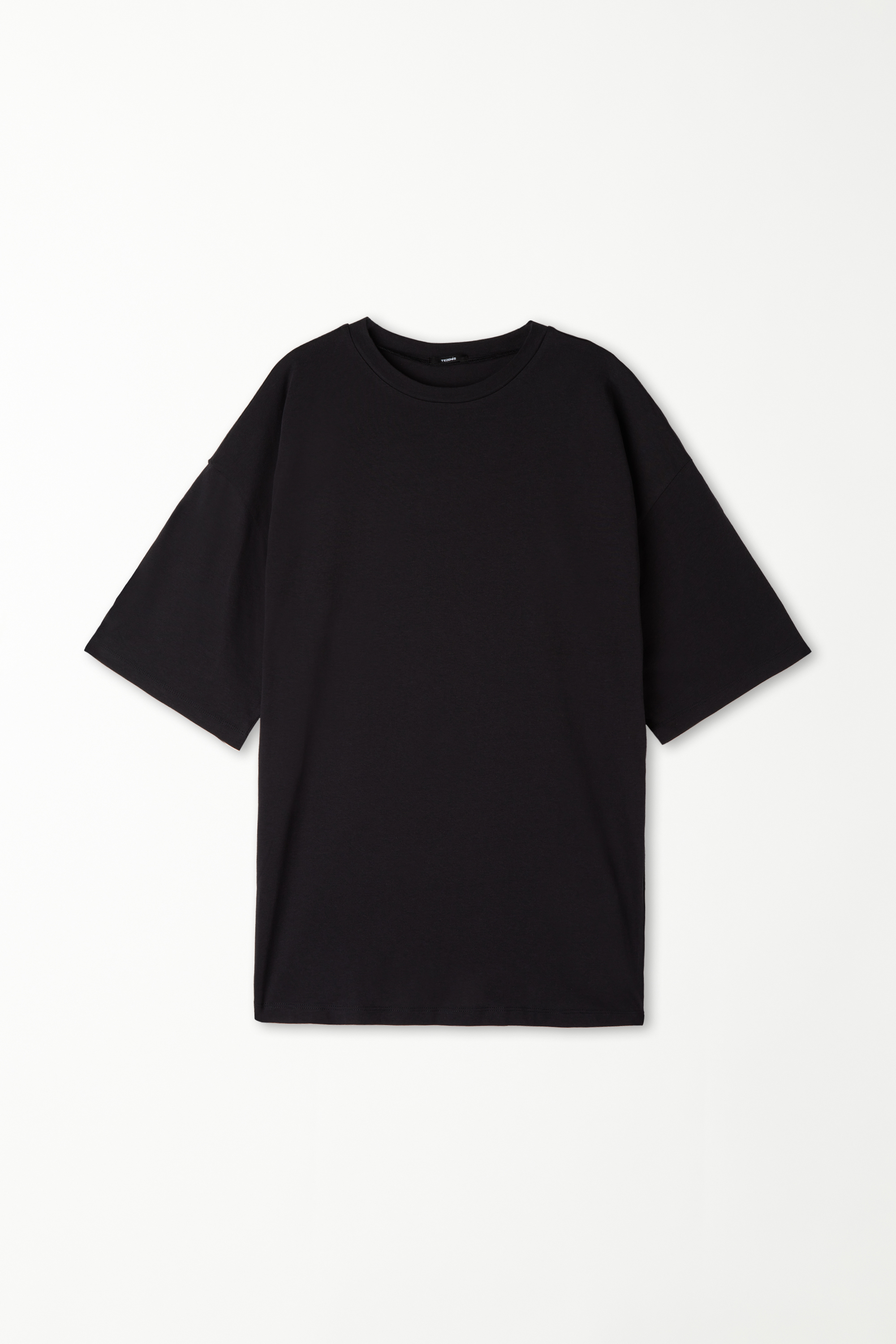 Rounded Neck Oversize Cotton T-Shirt