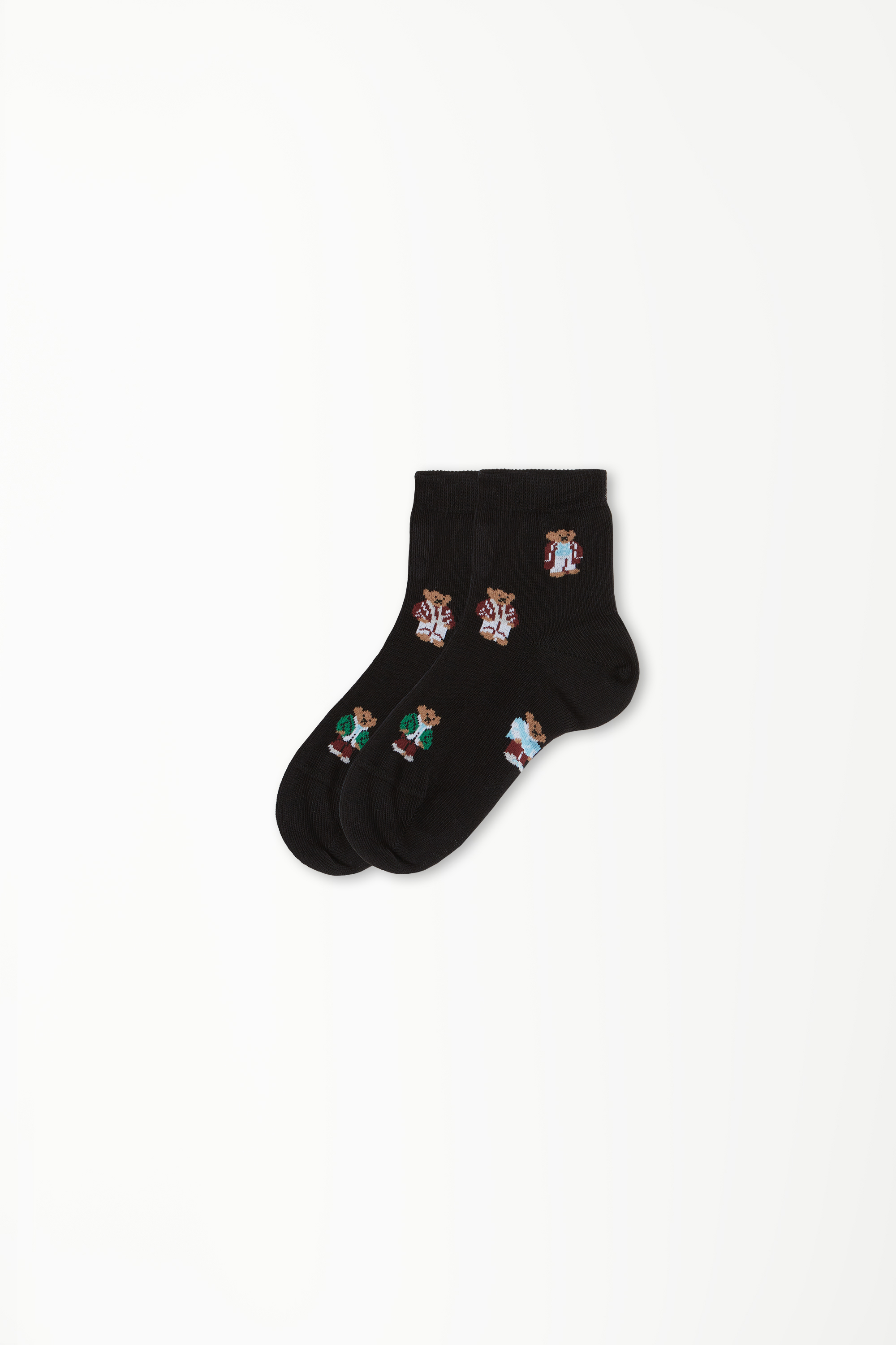 Boys’ Short Patterned Cotton Socks