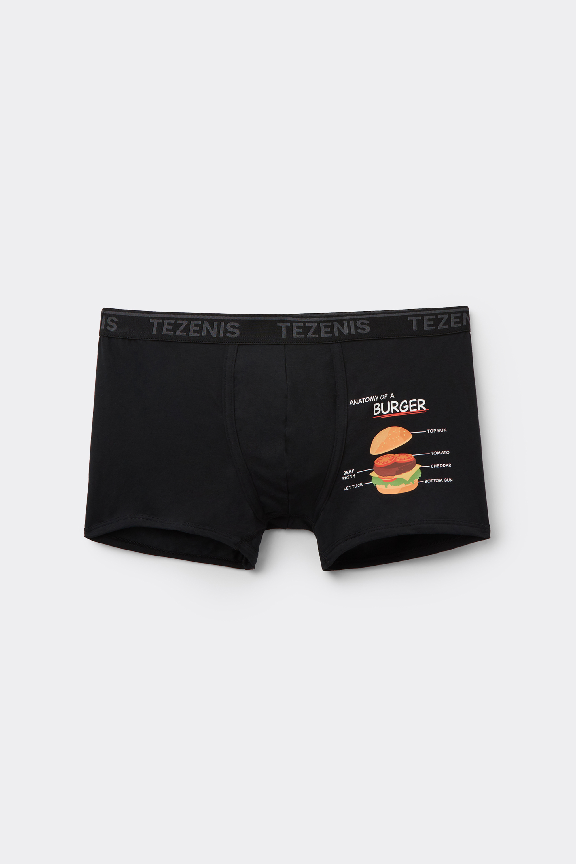 Boxershorts aus bedruckter Baumwolle mit kontrastfarbenen Kanten und Logo