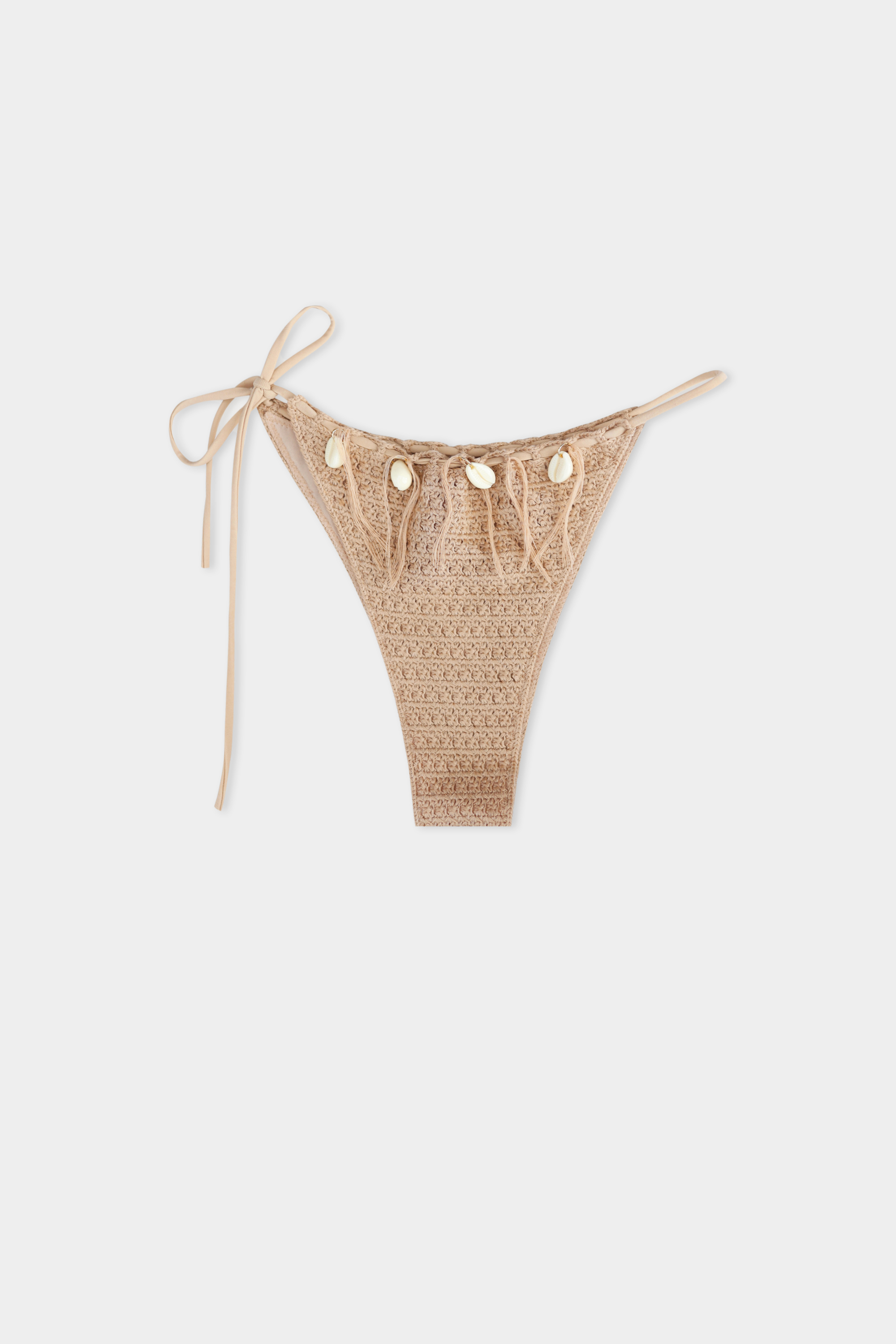 Seashell Crochet Brazilian Bikini Bottoms with Ties