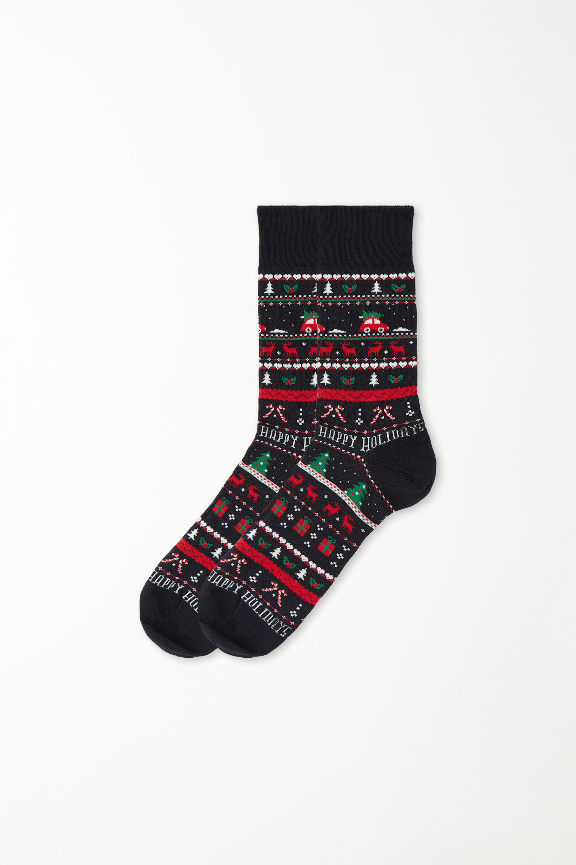 Men's Short Patterned Cotton Socks