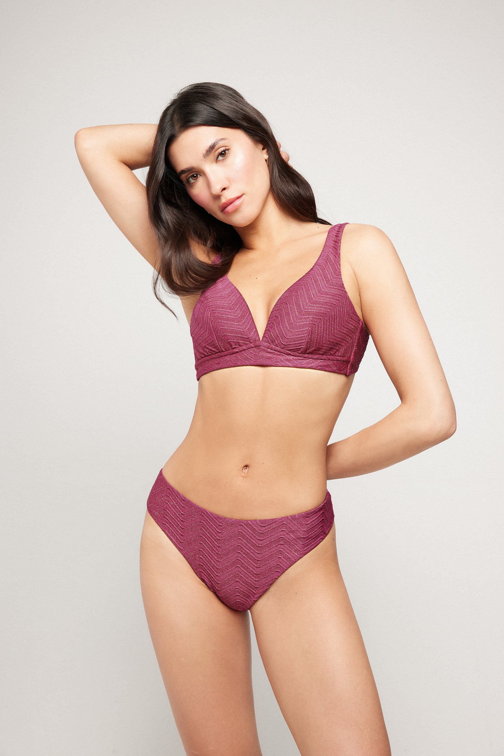 Bikini Triangolo a Spalla Larga Sparkling Touch Malva