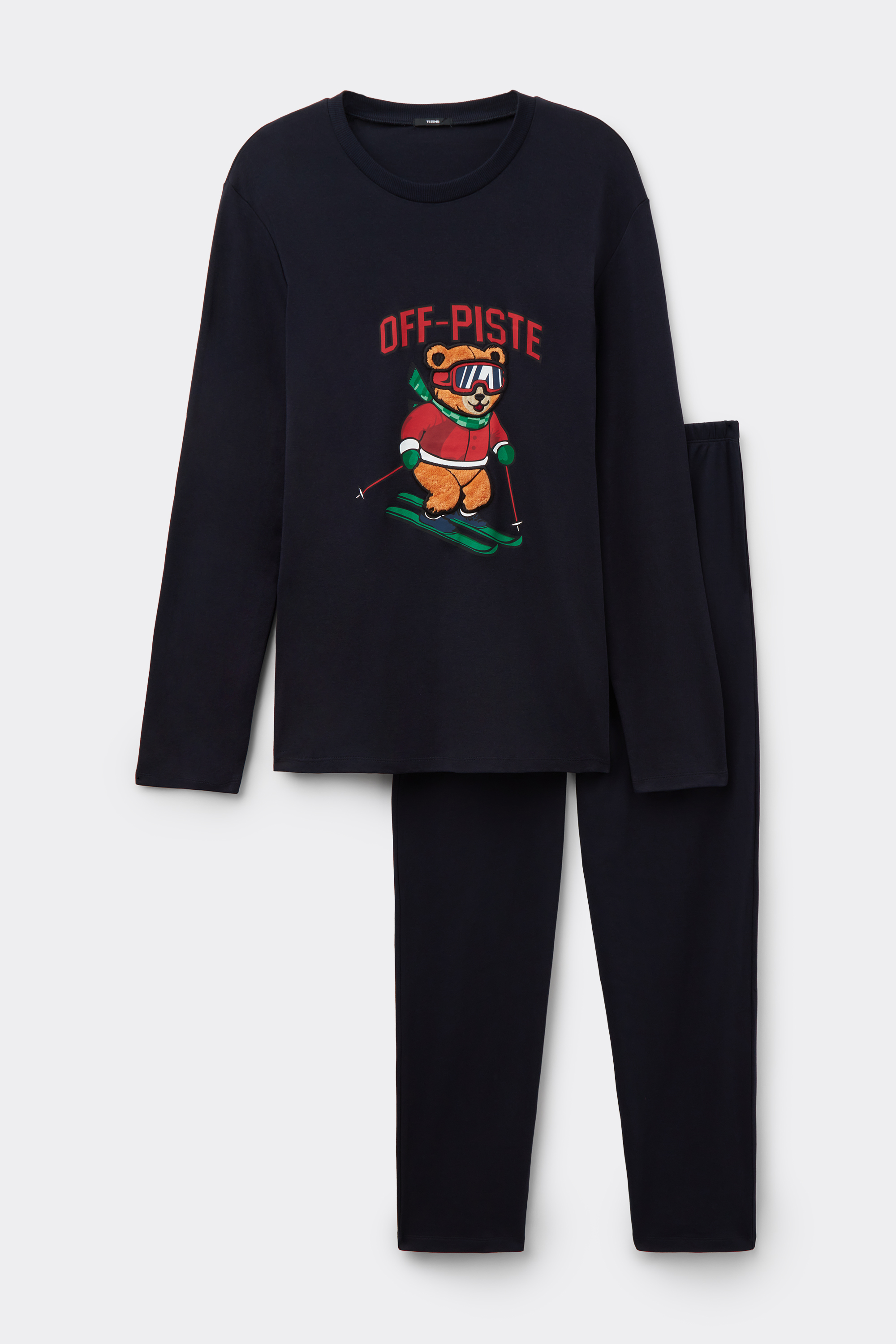 “Off piste” Print Full Length Cotton Pajamas