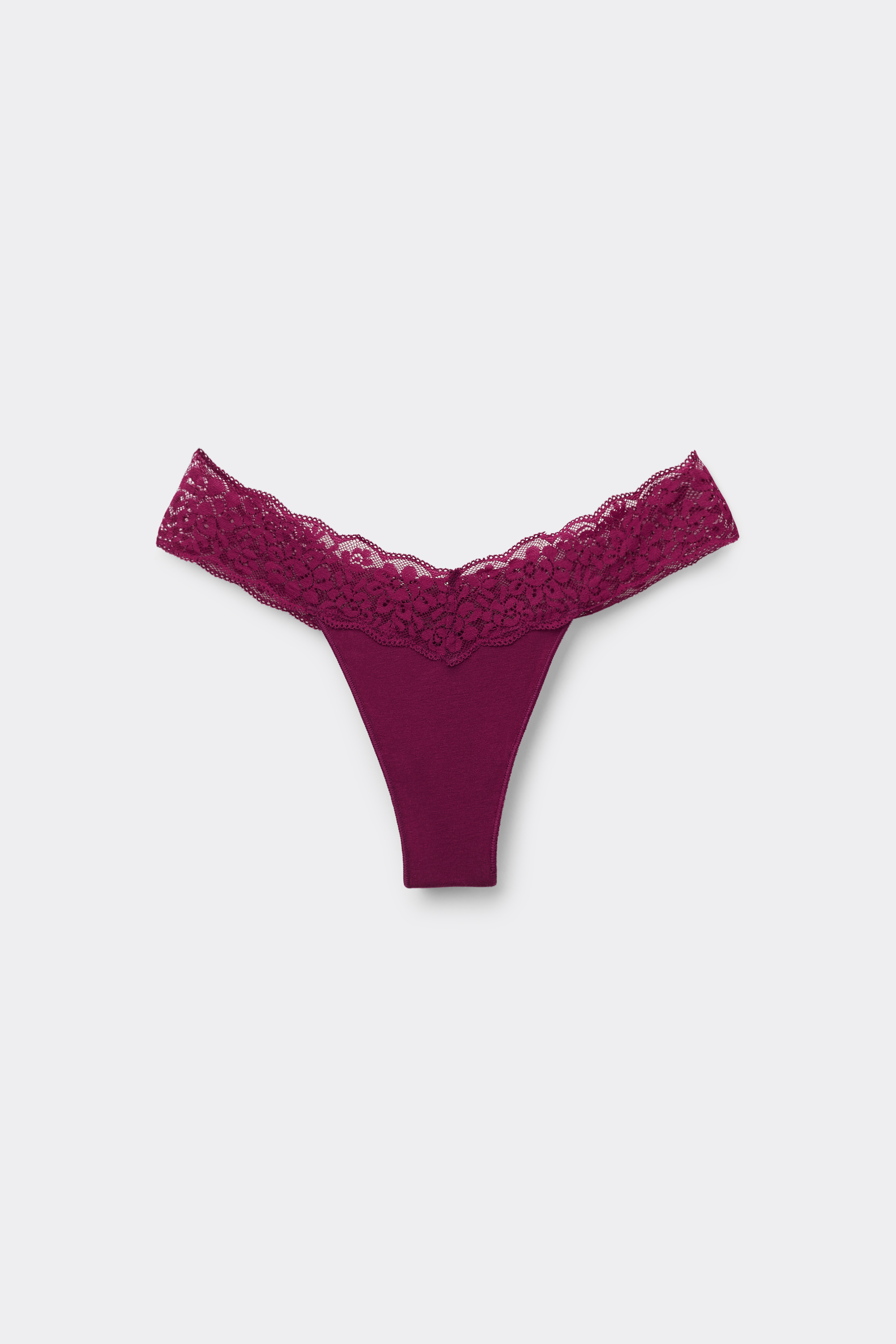 Culotte brésilienne en coton et dentelle recyclée