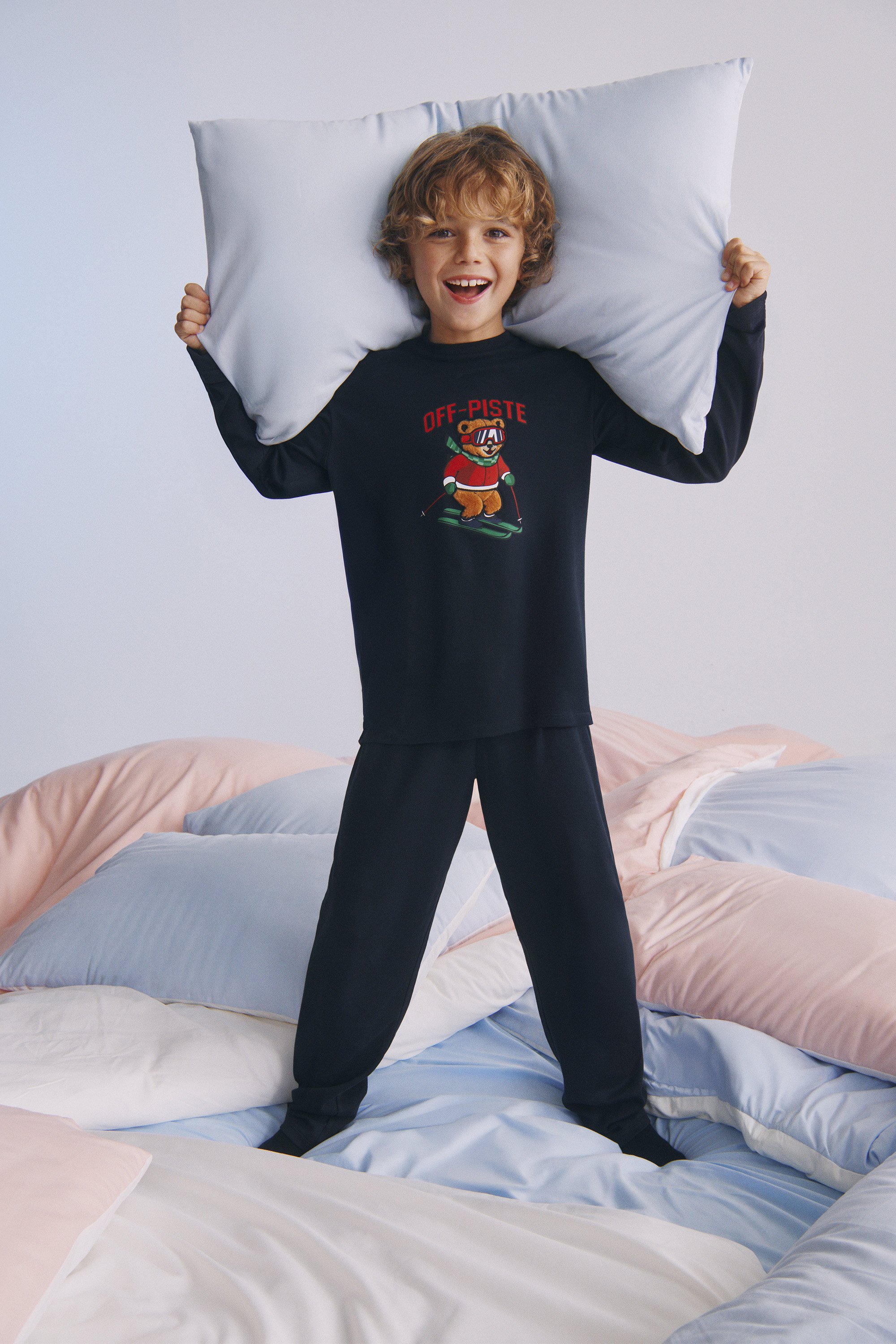 Μακριά Βαμβακερή Πιτζάμα Print "Off piste" Μακριά Βαμβακερή Πιτζάμα Print "Off piste"