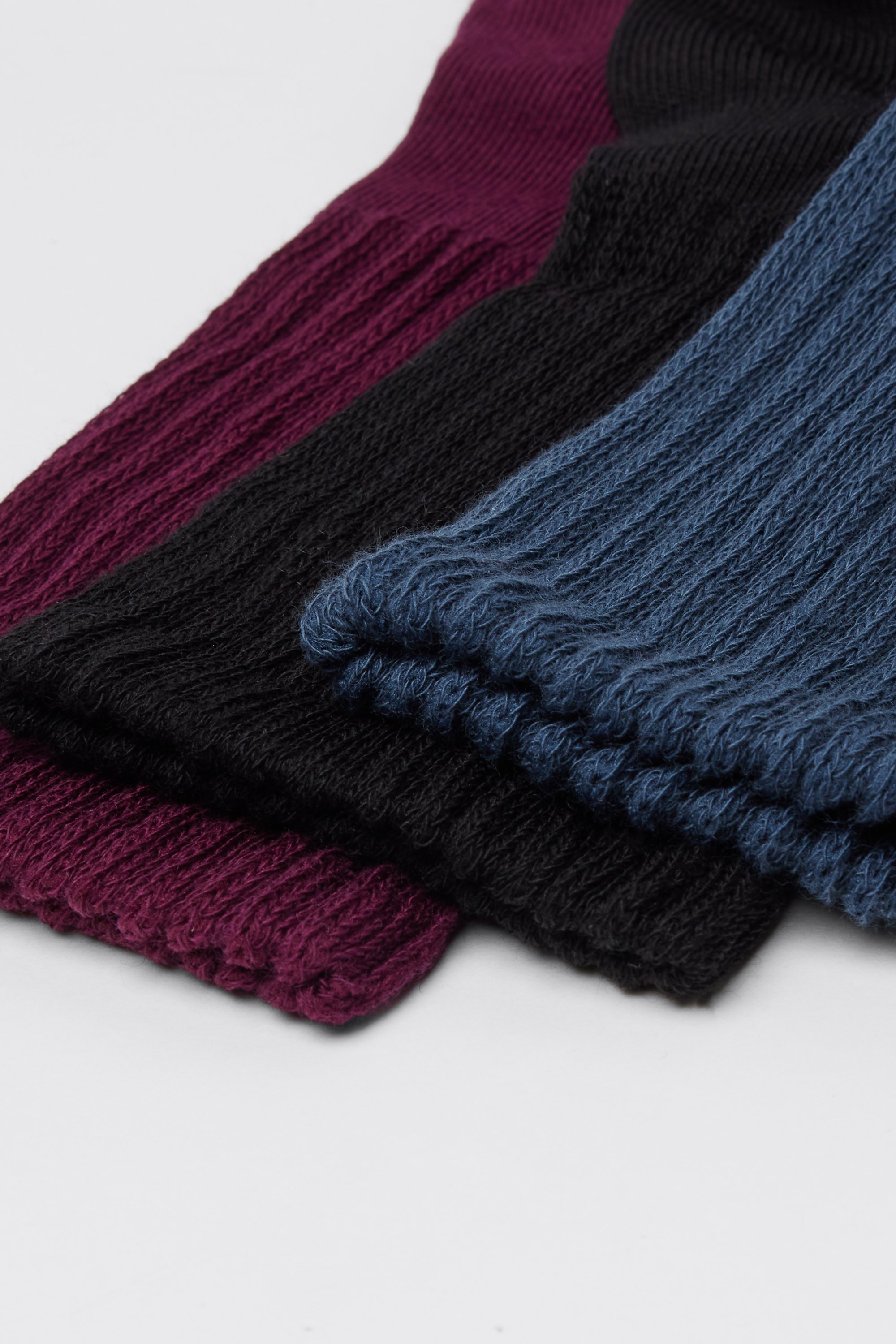 3 Paires Chaussettes 3/4 Coton Côtelé Femme