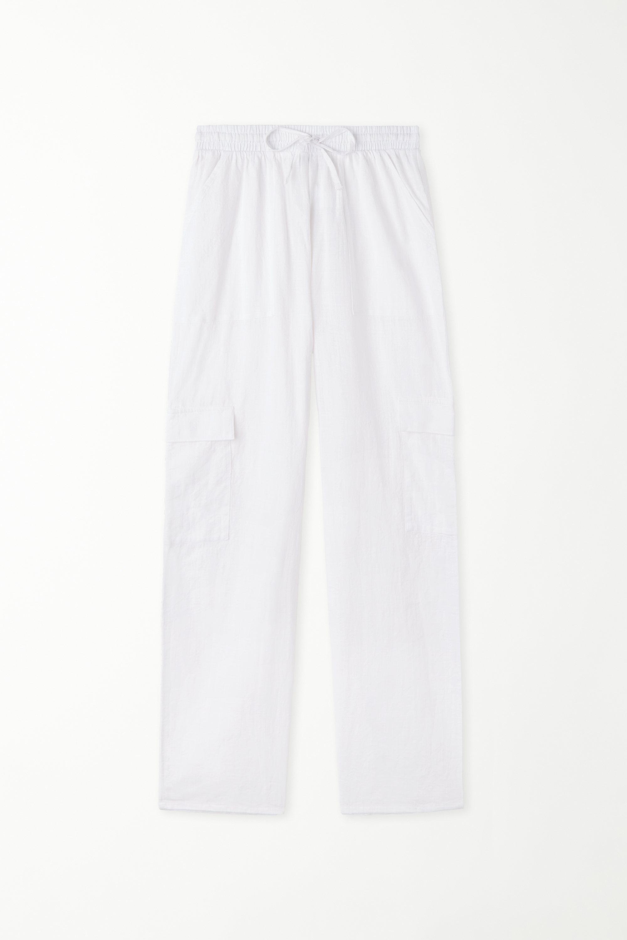 Pantaloni Lunghi in 100% Tela Cotone con Tasche