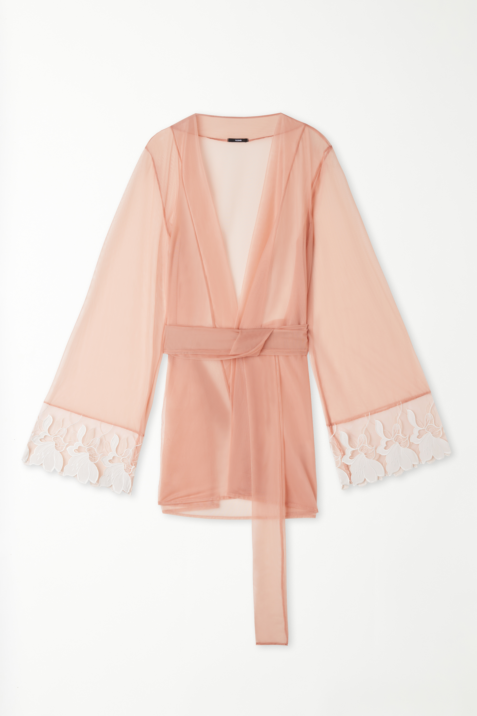 Full Length Lace and Jacquard Satin Pajamas Tezenis