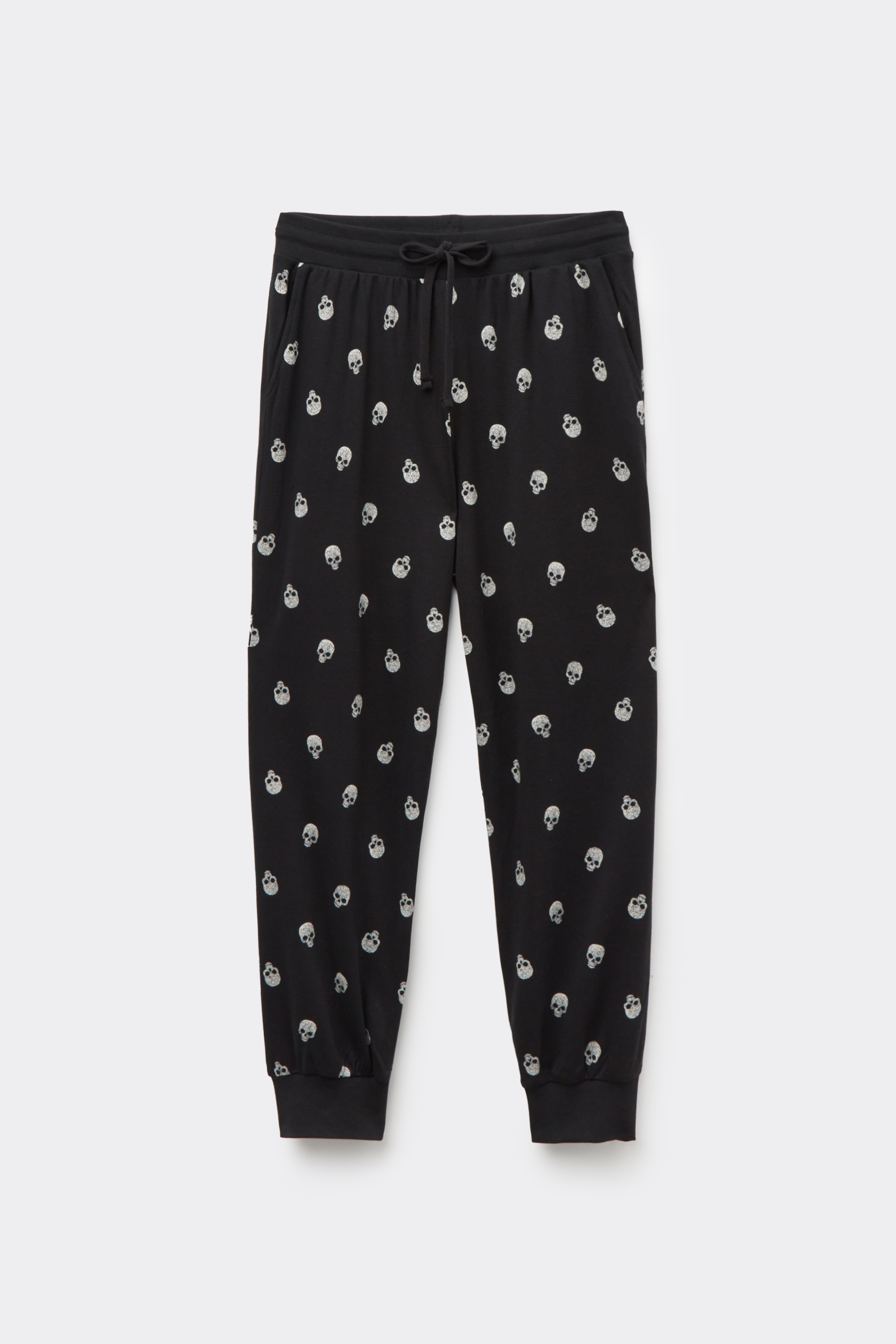 Printed Heavy Cotton Jogger Pants with Pockets