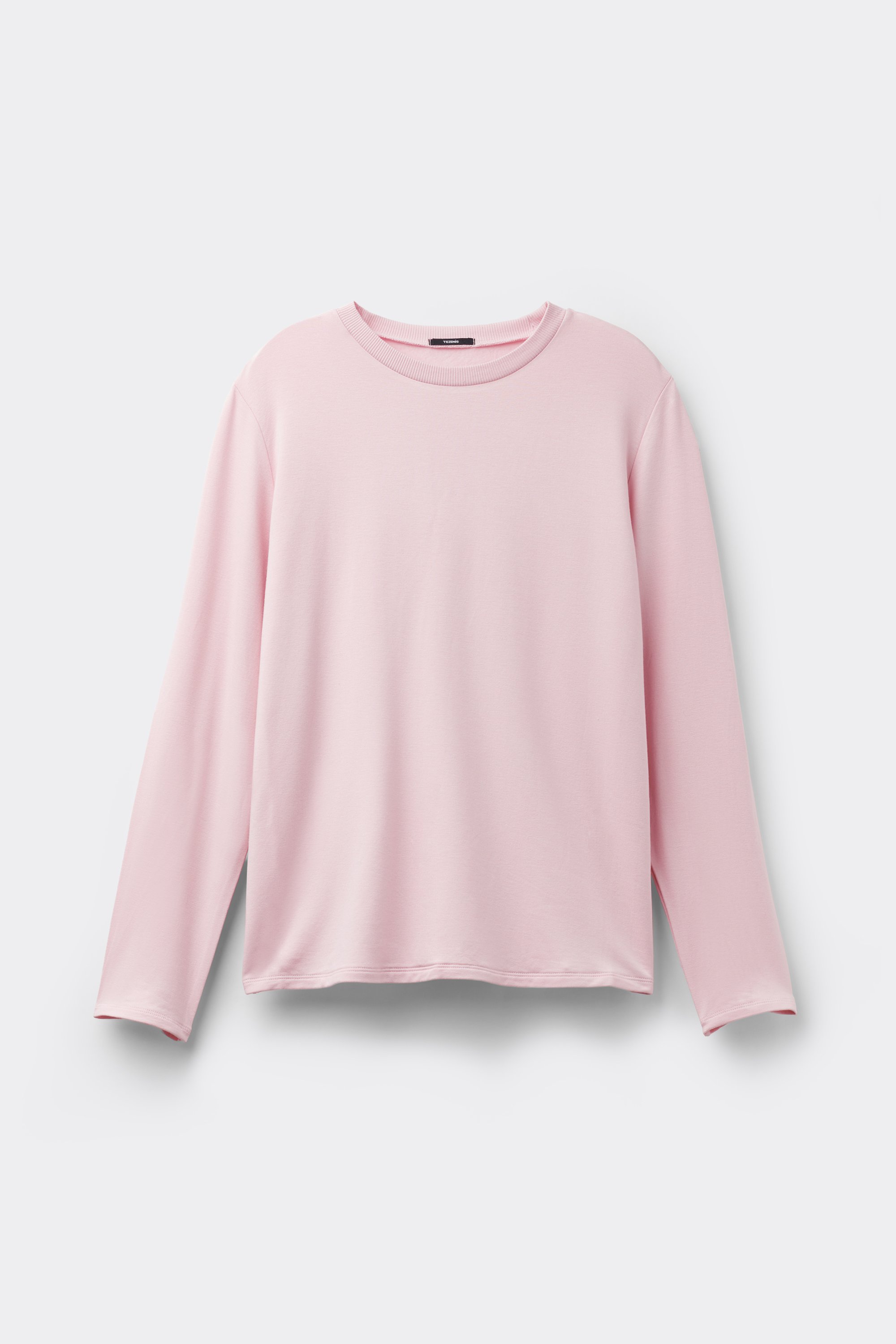 Camiseta Afelpada Manga Larga Cuello Redondo Viscosa