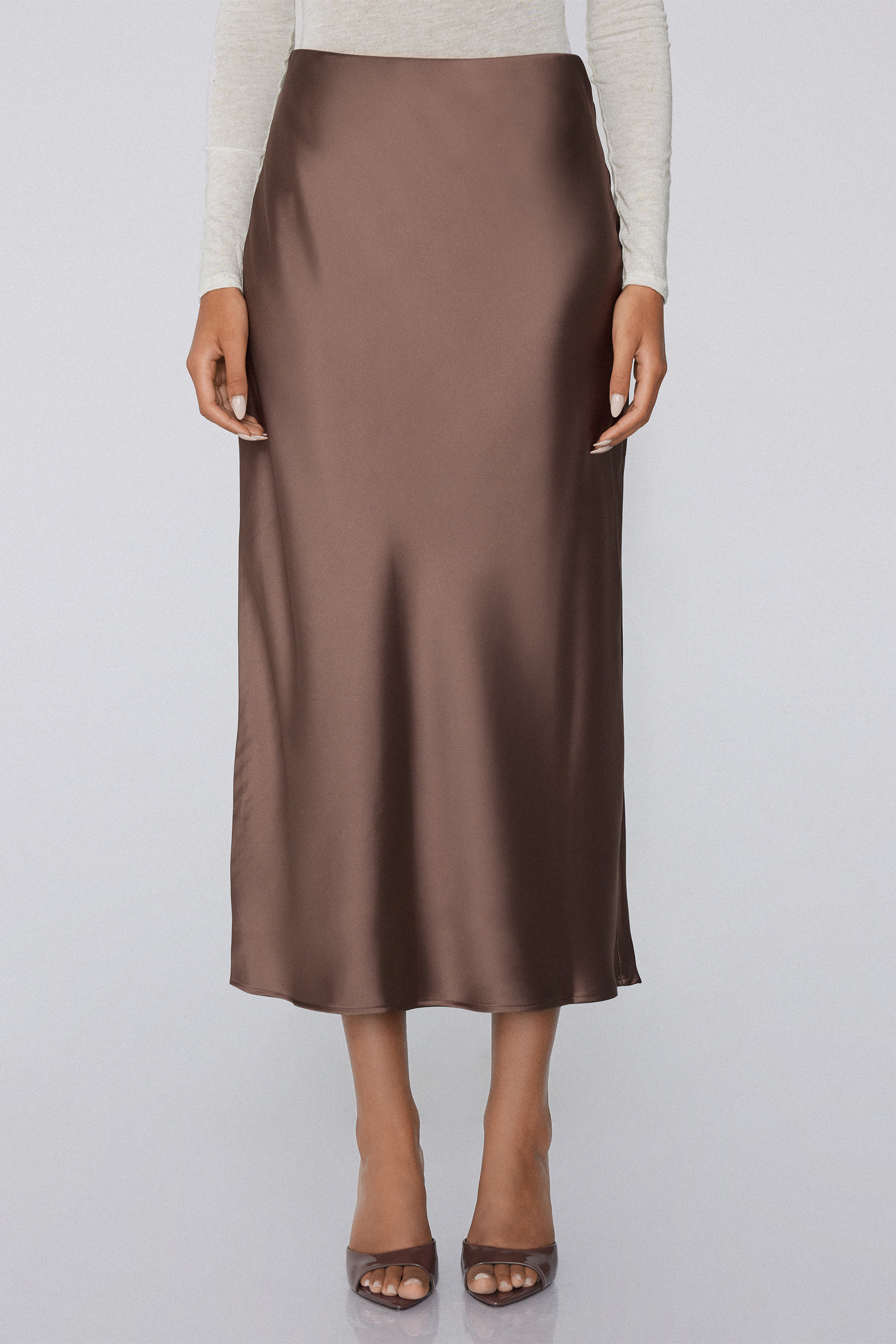 Satin Midi Skirt