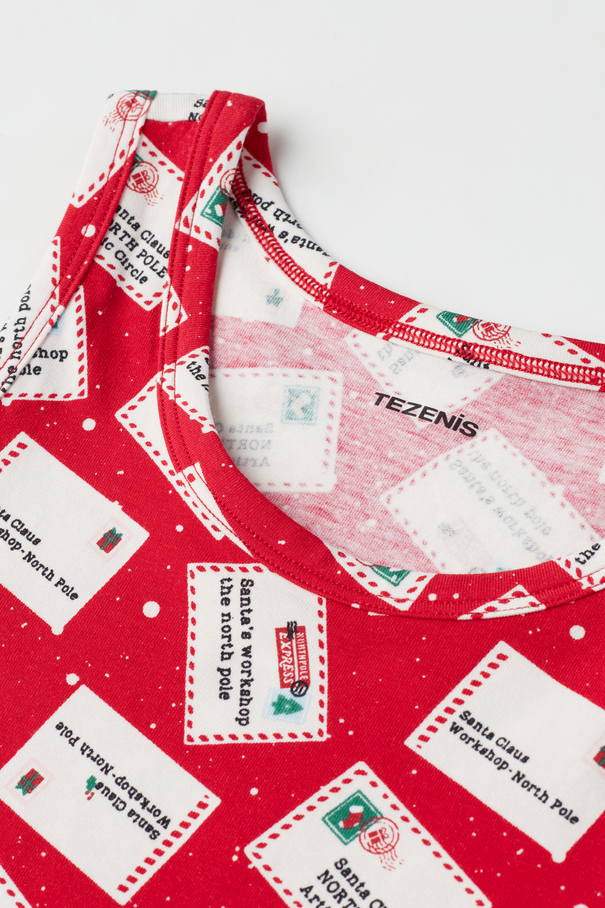 Children's Unisex Christmas Print Cotton Camisole with Wide Shoulder Straps