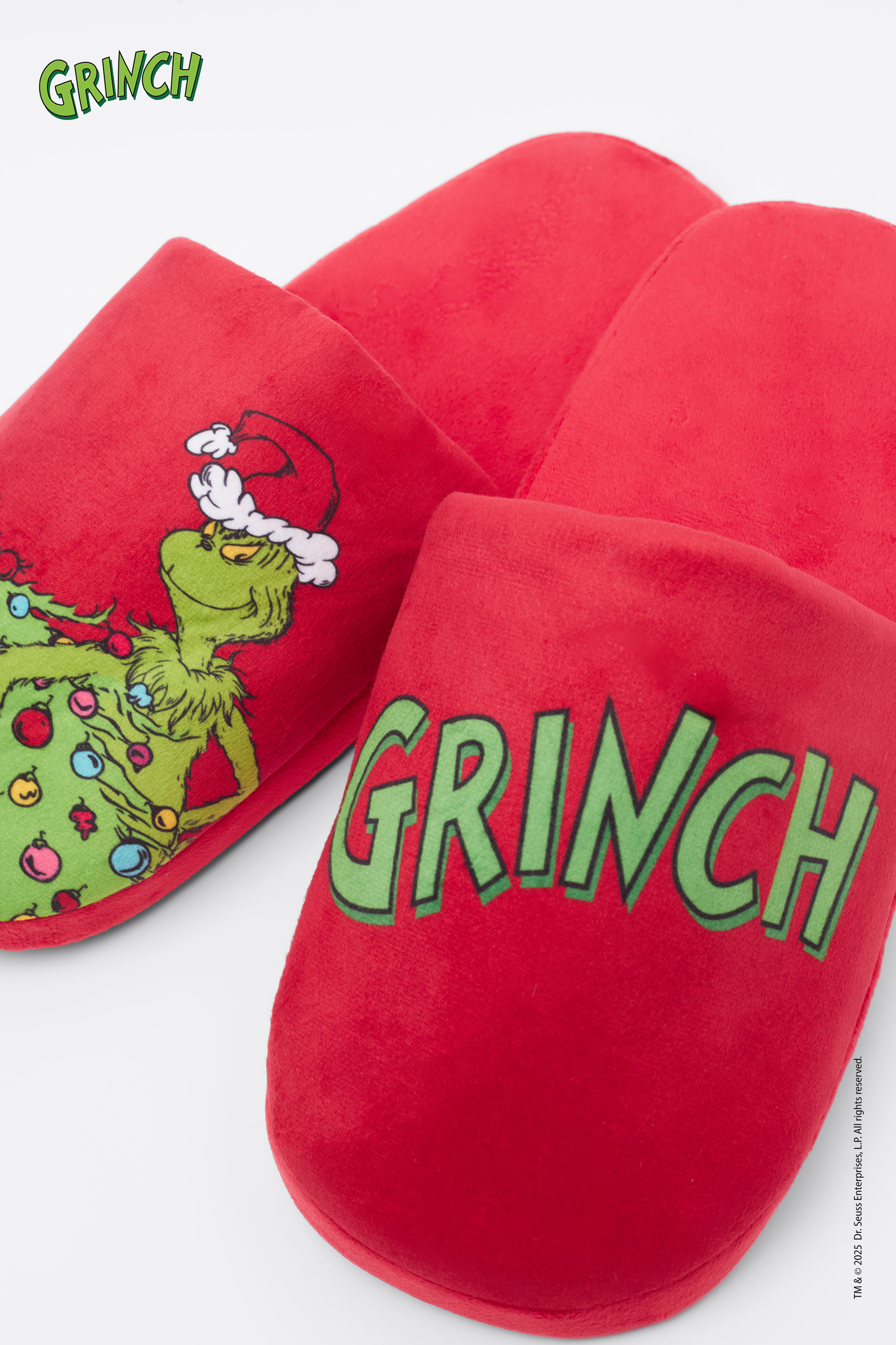 Men's Grinch Print Slippers