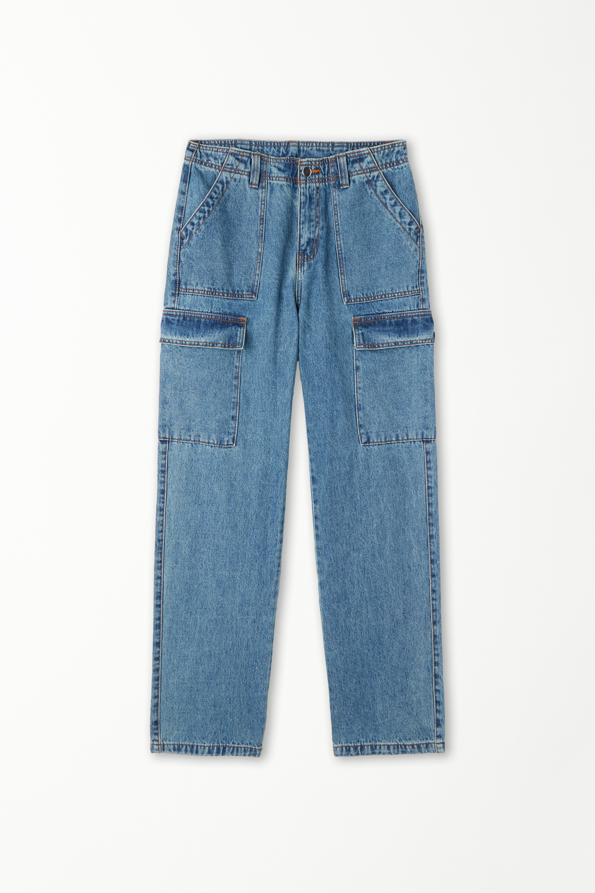 Pantalone in Denim Cargo