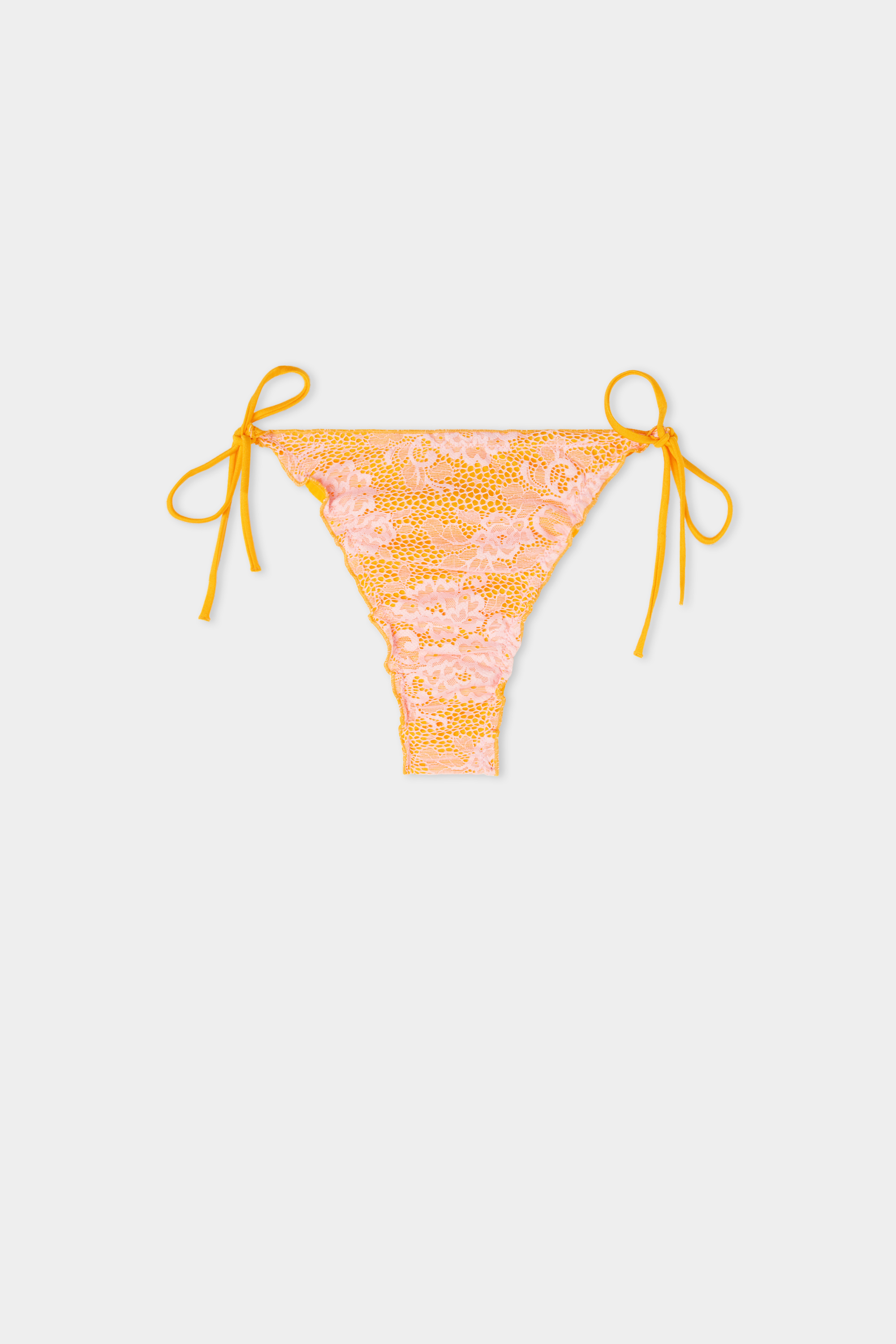 Blush Lace Brazilian Bikini Bottoms with Ties