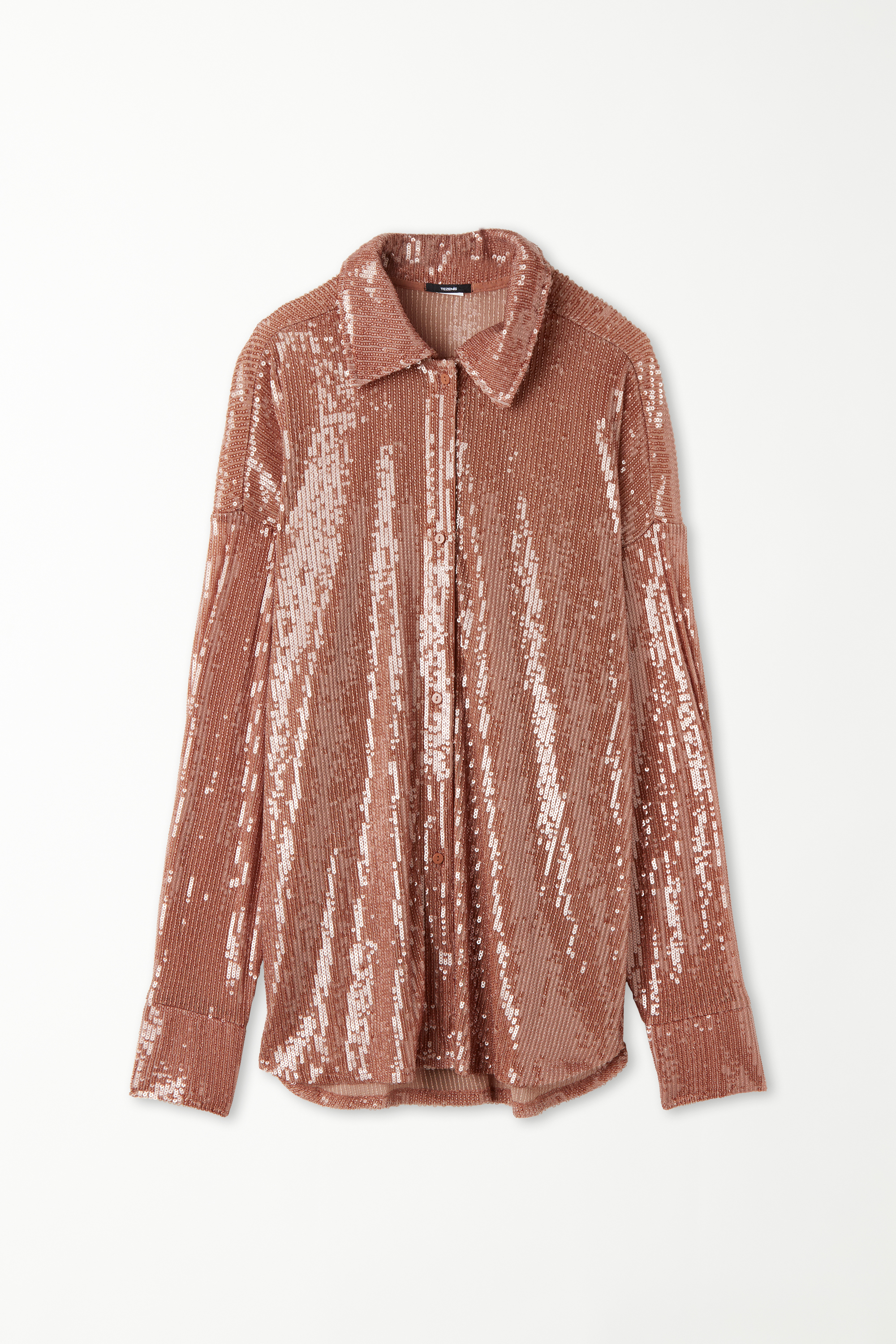 Long-Sleeved Sequined Shirt